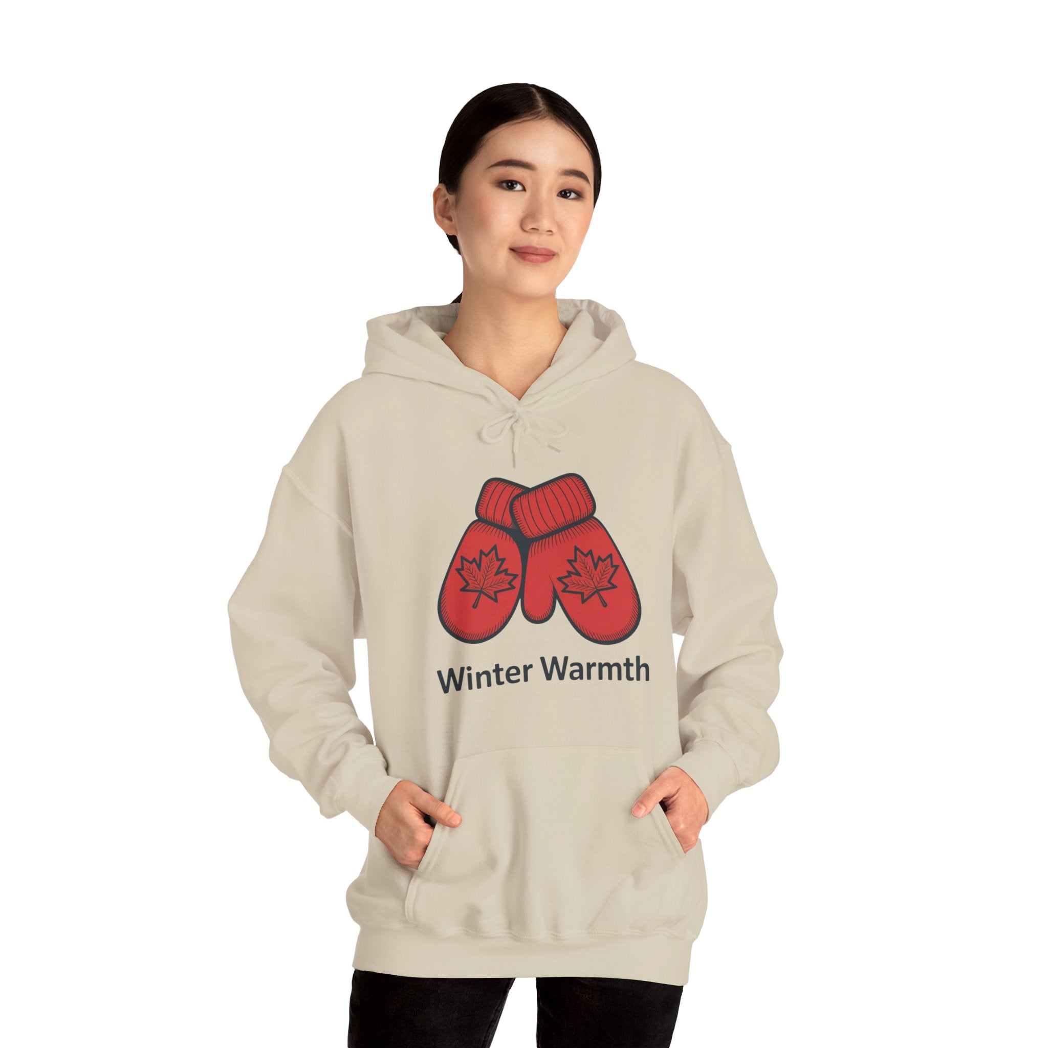 Winter Warmth Hoodie — Red Maple Mittens Cozy Winter Sweatshirt