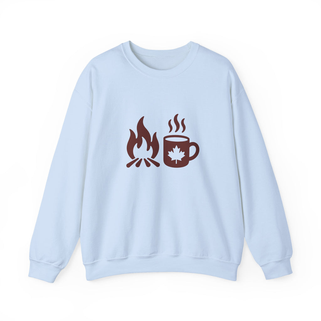 Campfire & Coffee Crewneck Sweatshirt — Cozy Camping Coffee Sweatshirt