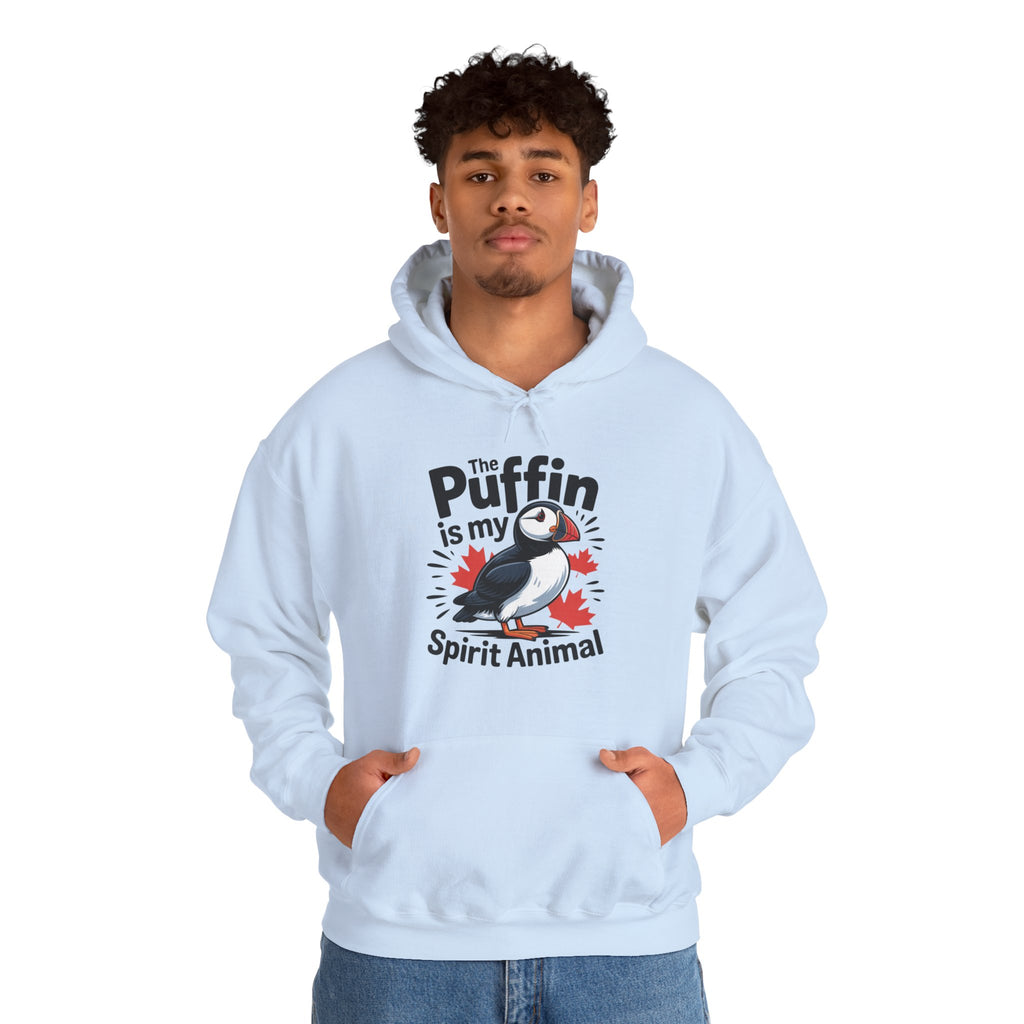 Puffin Spirit Animal Hoodie — "The Puffin is my Spirit Animal" Cute Bird Graphic Hooded Sweatshirt