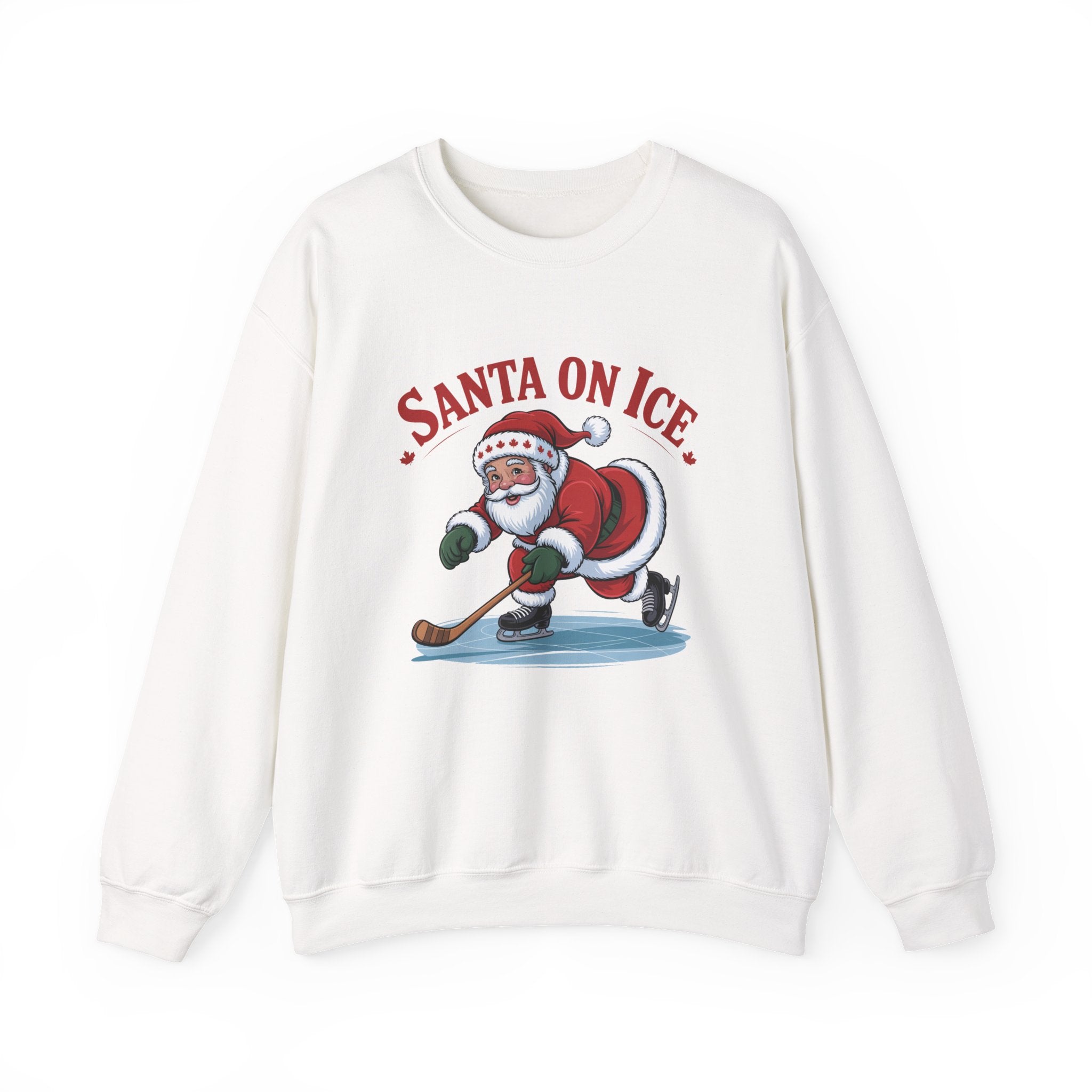 Santa on Ice Sweatshirt — Funny Hockey Santa Christmas Crewneck