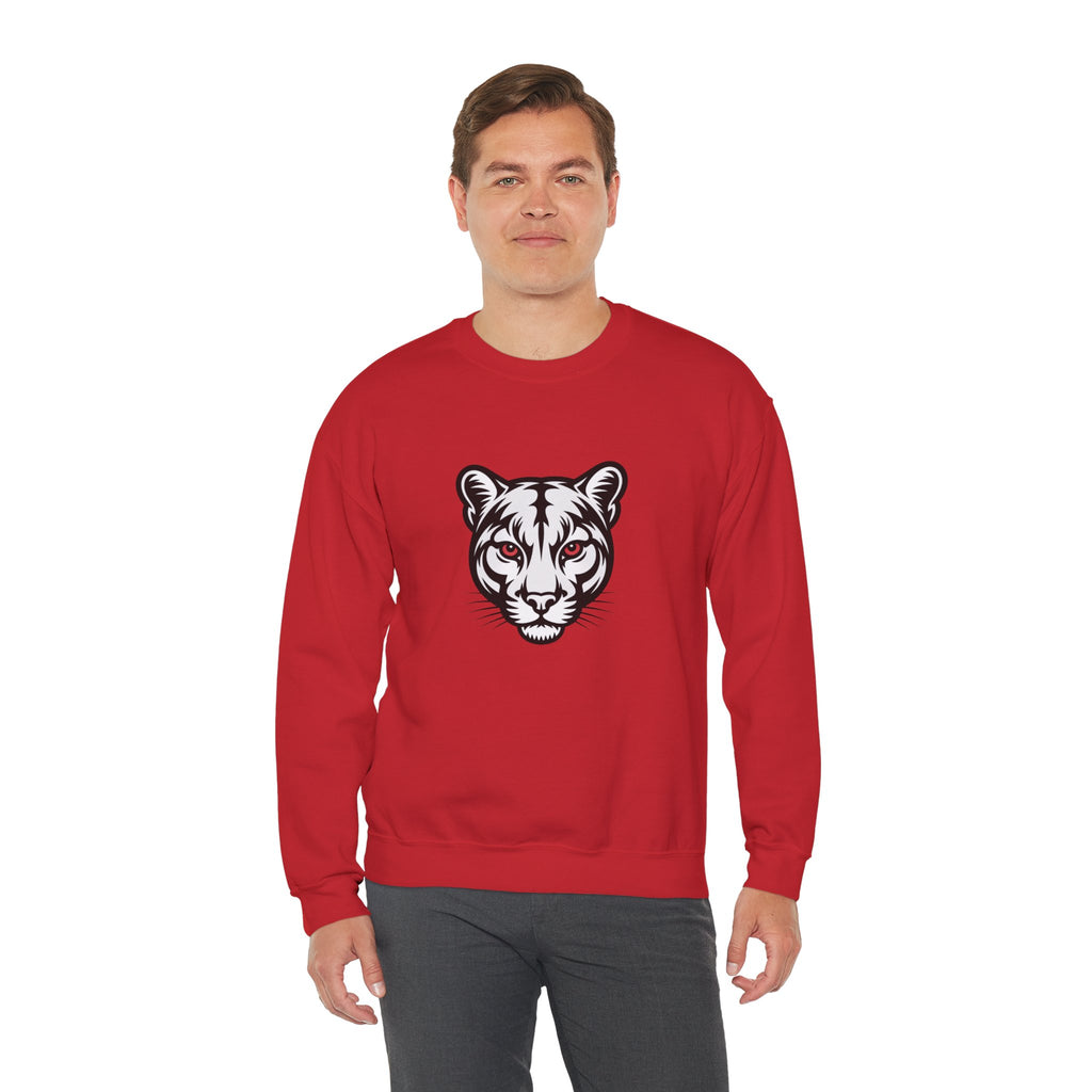 Cougar Face Crewneck Sweatshirt — Minimal Graphic