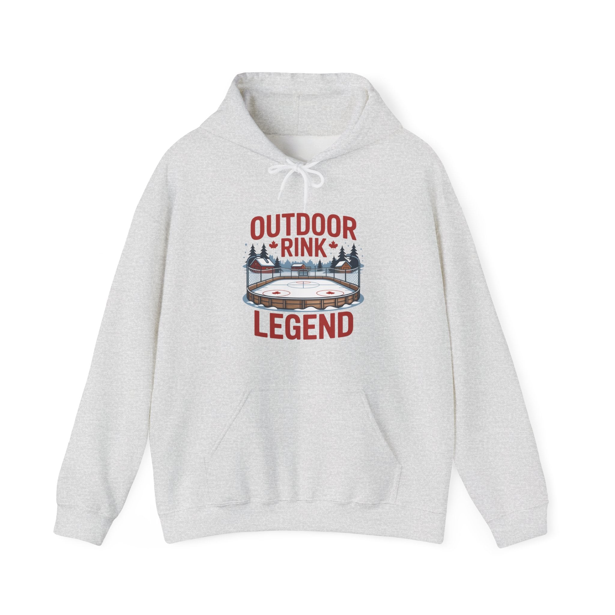 Outdoor Rink Legend Hoodie — Vintage Ice Skating Graphic Pullover