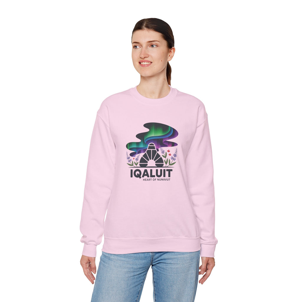Iqaluit Northern Lights Sweatshirt – Heart of Nunavut Souvenir Crewneck