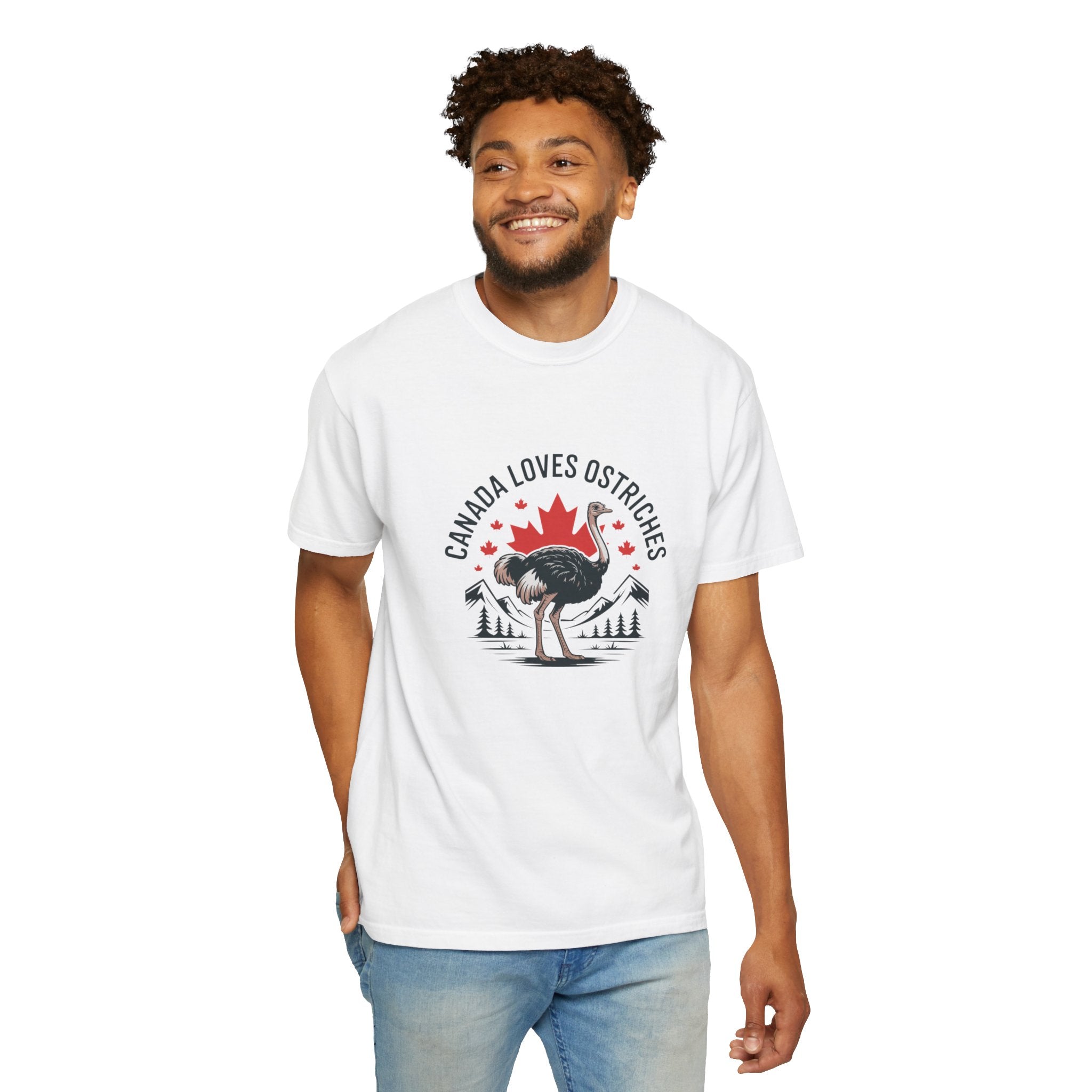 Canada Loves Ostriches T-Shirt — Canadian Novelty Graphic Tee