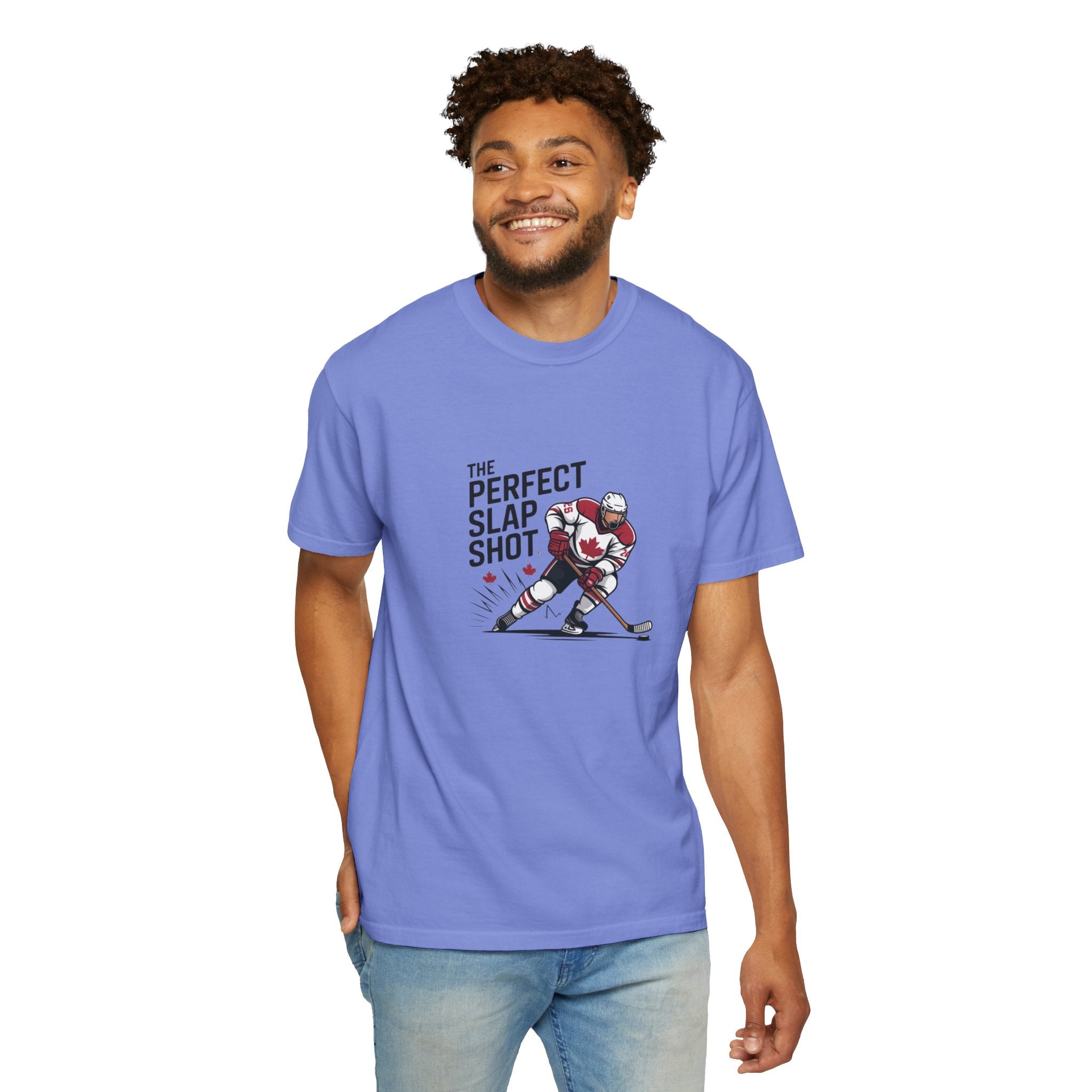 Hockey Slap Shot T-Shirt — “The Perfect Slap Shot” Graphic Tee