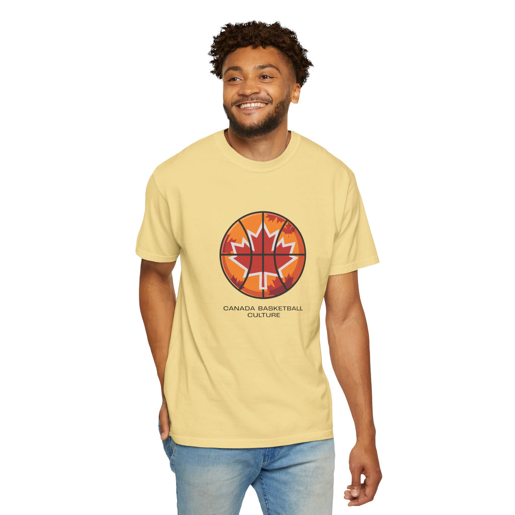 Canada Basketball Culture T-Shirt — Maple Leaf Basketball Graphic Tee