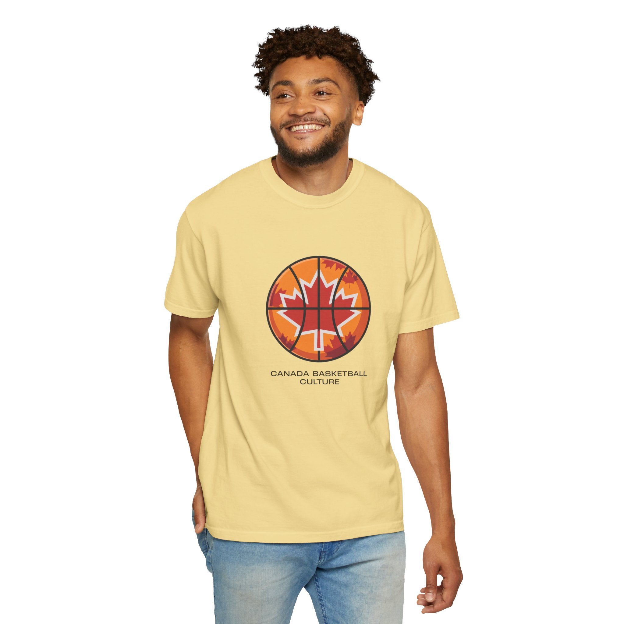 Canada Basketball Culture T-Shirt — Maple Leaf Basketball Graphic Tee