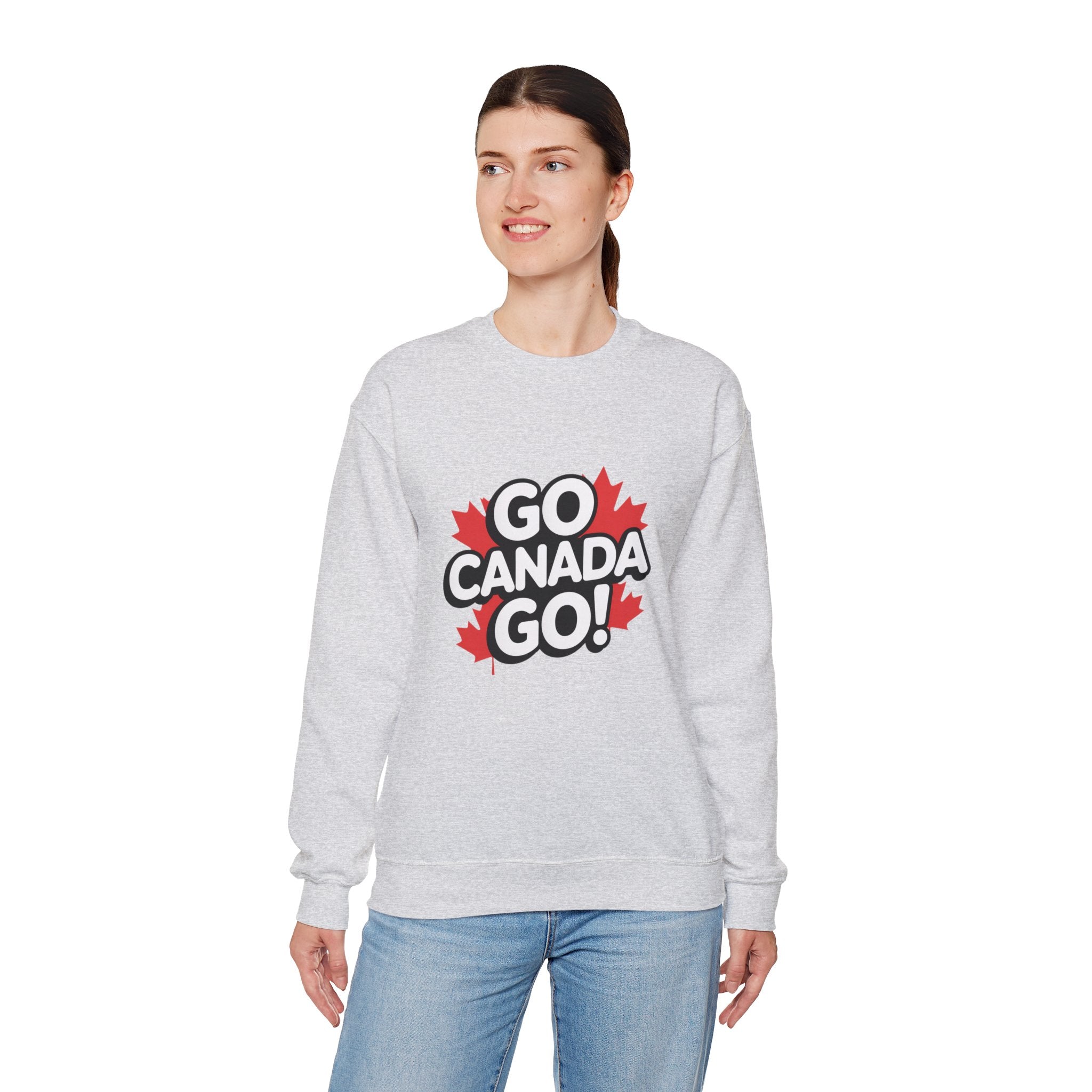 Go Canada Go! Crewneck Sweatshirt — Canadian Pride Maple Leaf Pullover