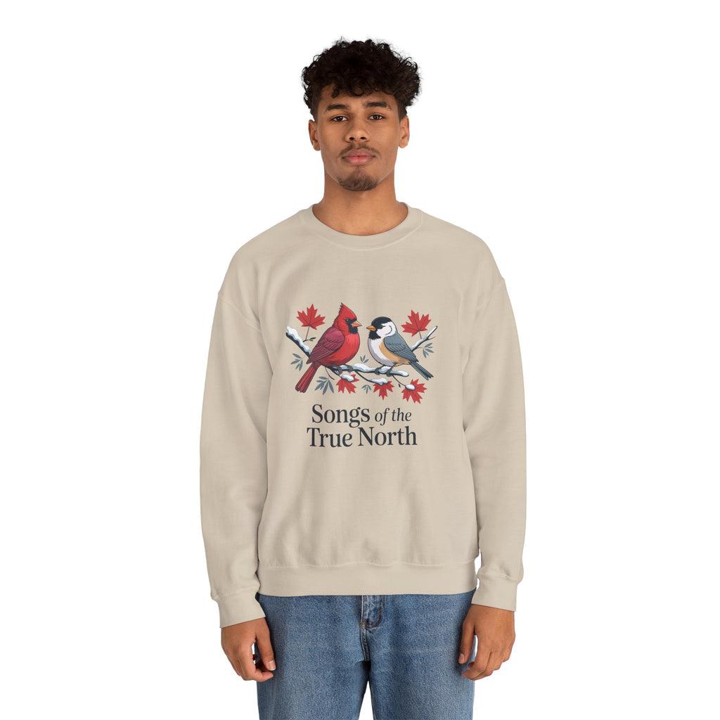"Songs of the True North" Cardinal & Chickadee Canadian Crewneck Sweatshirt