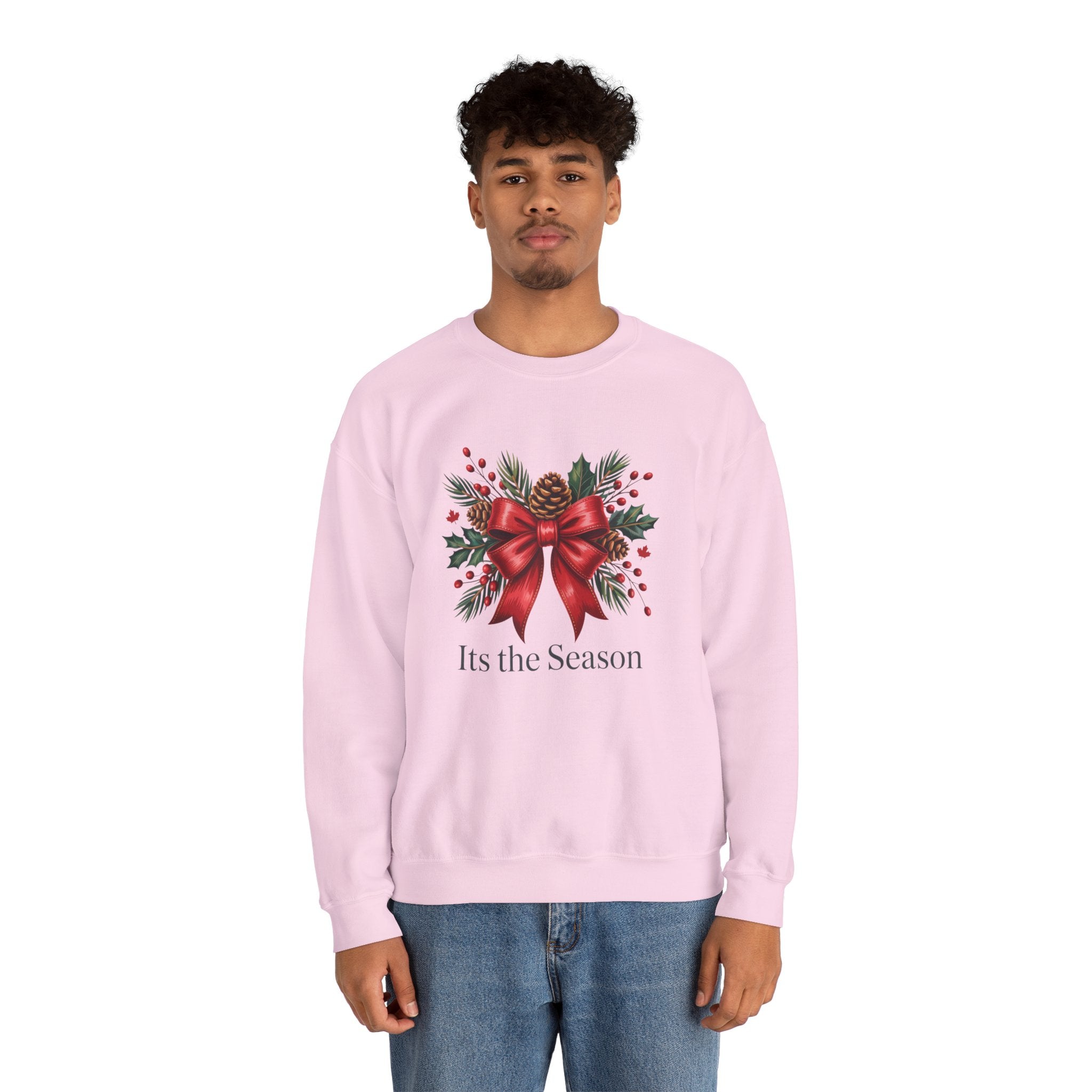 Holiday Bow Sweatshirt — "It's the Season" Christmas Crewneck