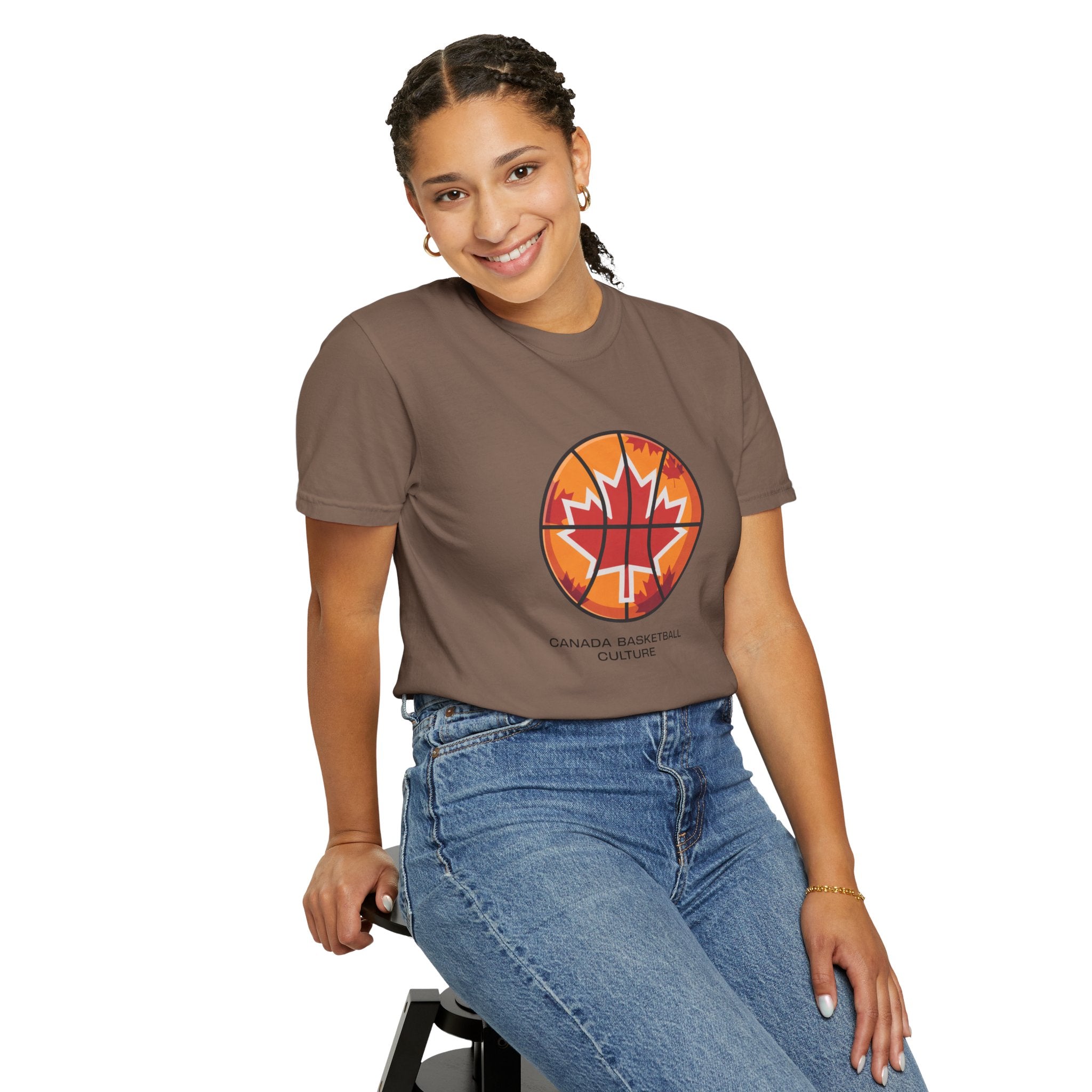 Canada Basketball Culture T-Shirt — Maple Leaf Basketball Graphic Tee