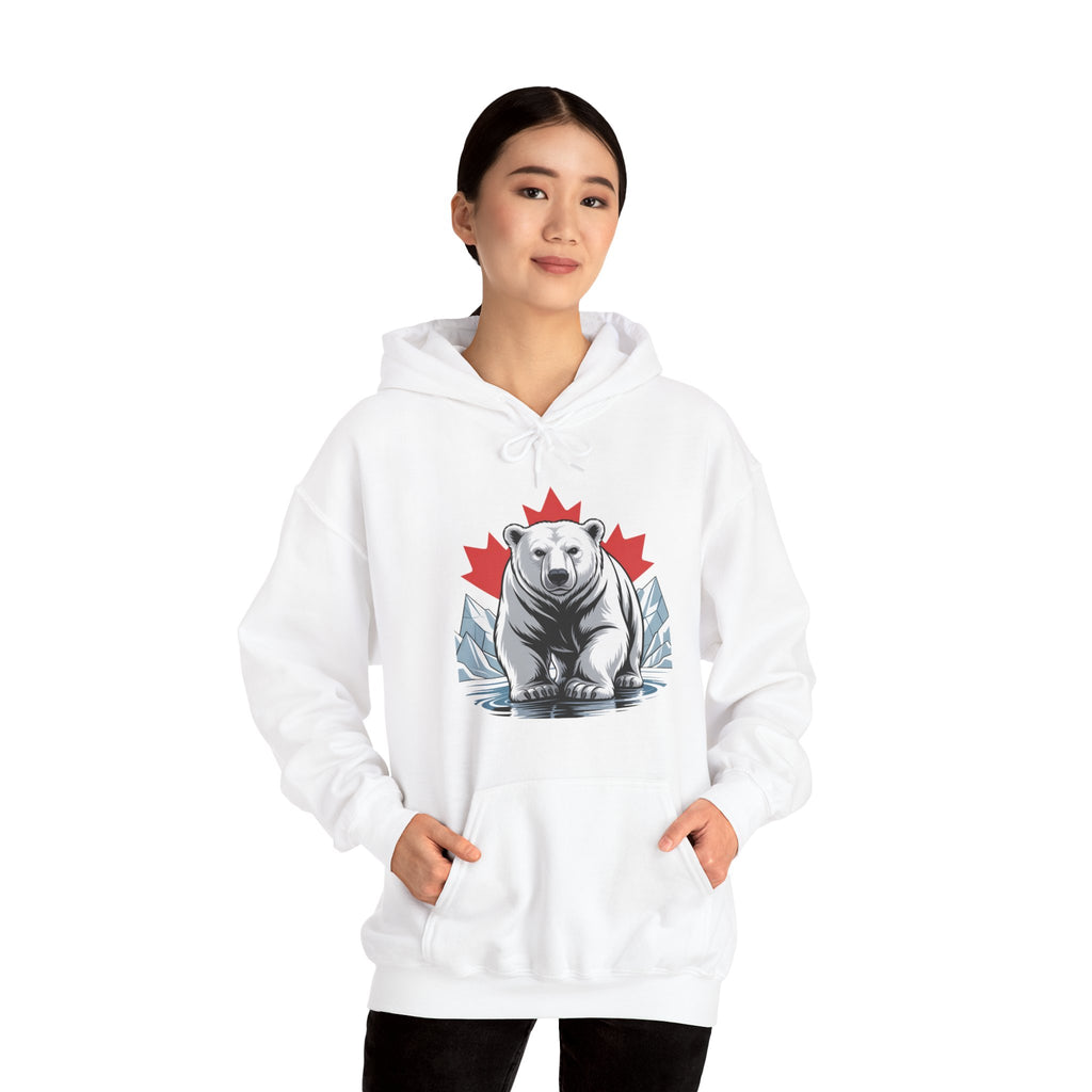Polar Bear Maple Hoodie – Canadian Pride Winter Pullover