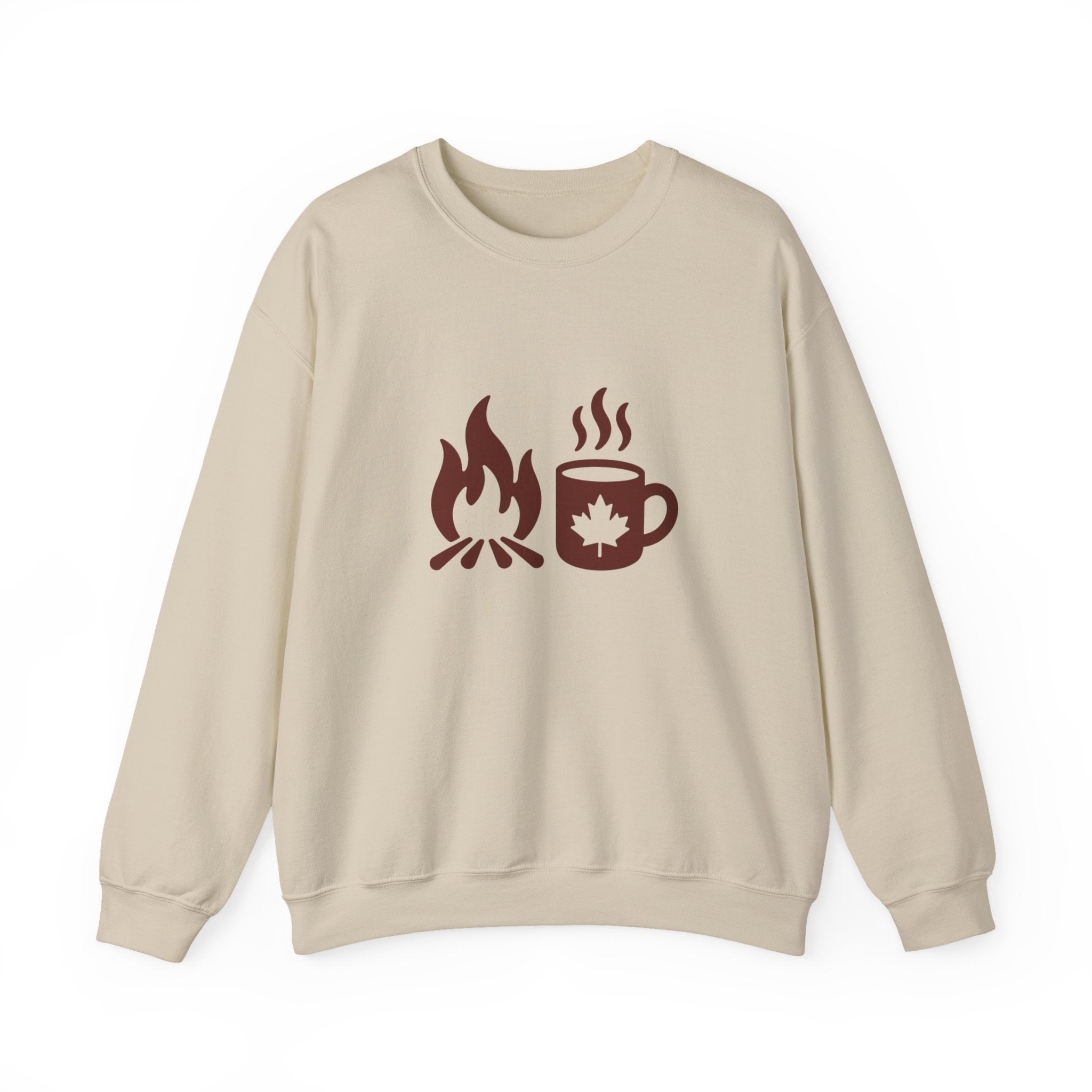 Campfire & Coffee Crewneck Sweatshirt — Cozy Camping Coffee Sweatshirt