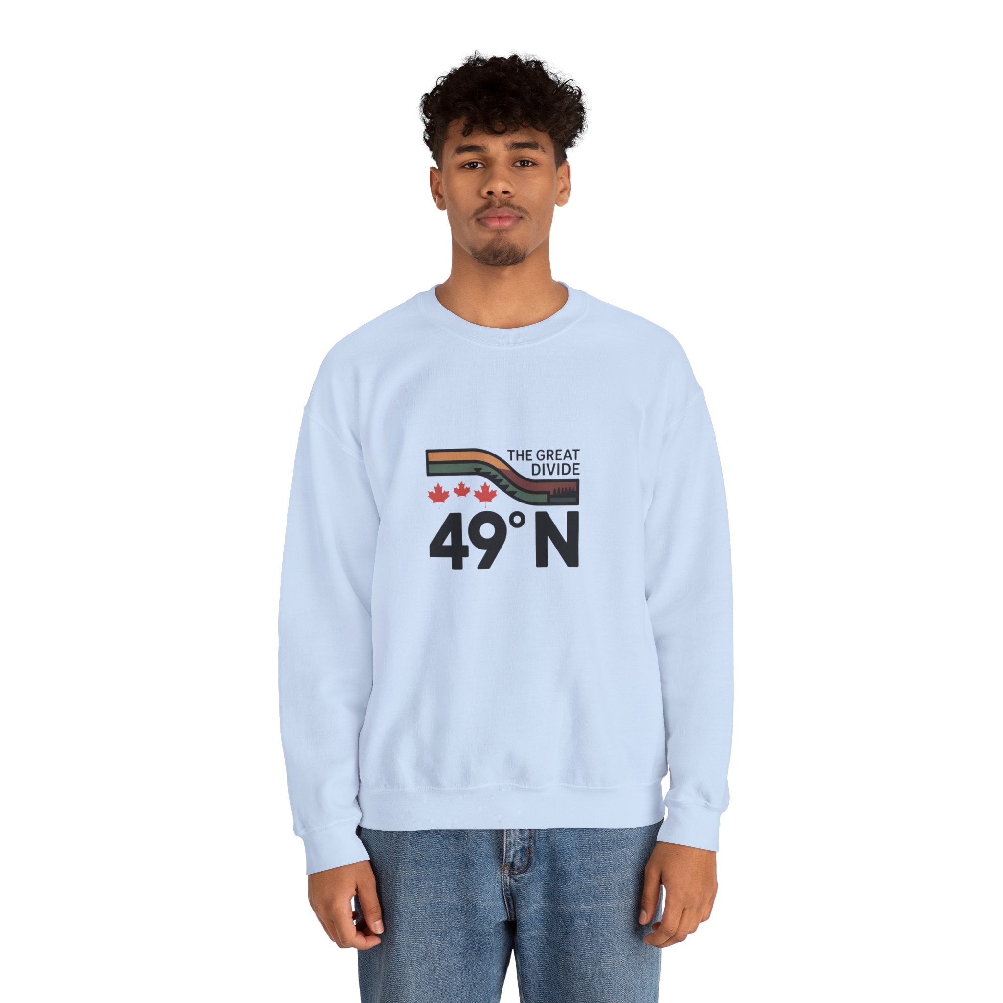 49N The Great Divide Sweatshirt — Canadian Border Graphic Crewneck