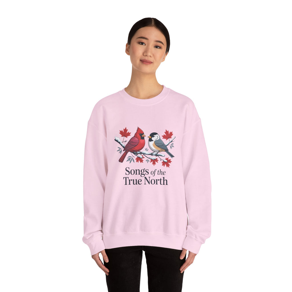 "Songs of the True North" Cardinal & Chickadee Canadian Crewneck Sweatshirt
