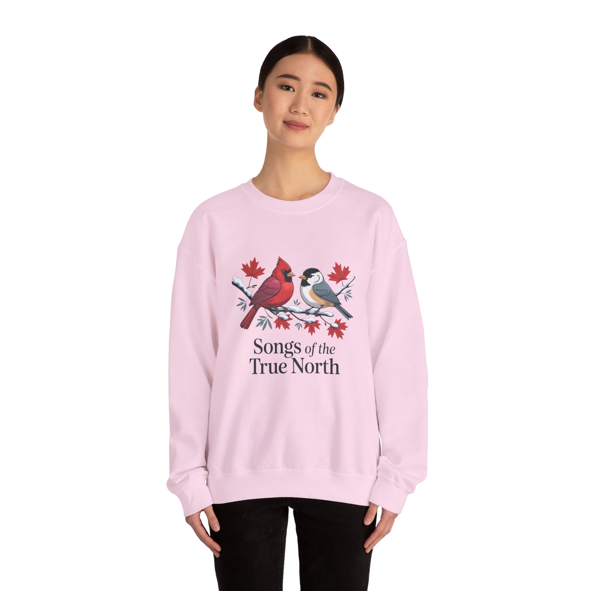 "Songs of the True North" Cardinal & Chickadee Canadian Crewneck Sweatshirt