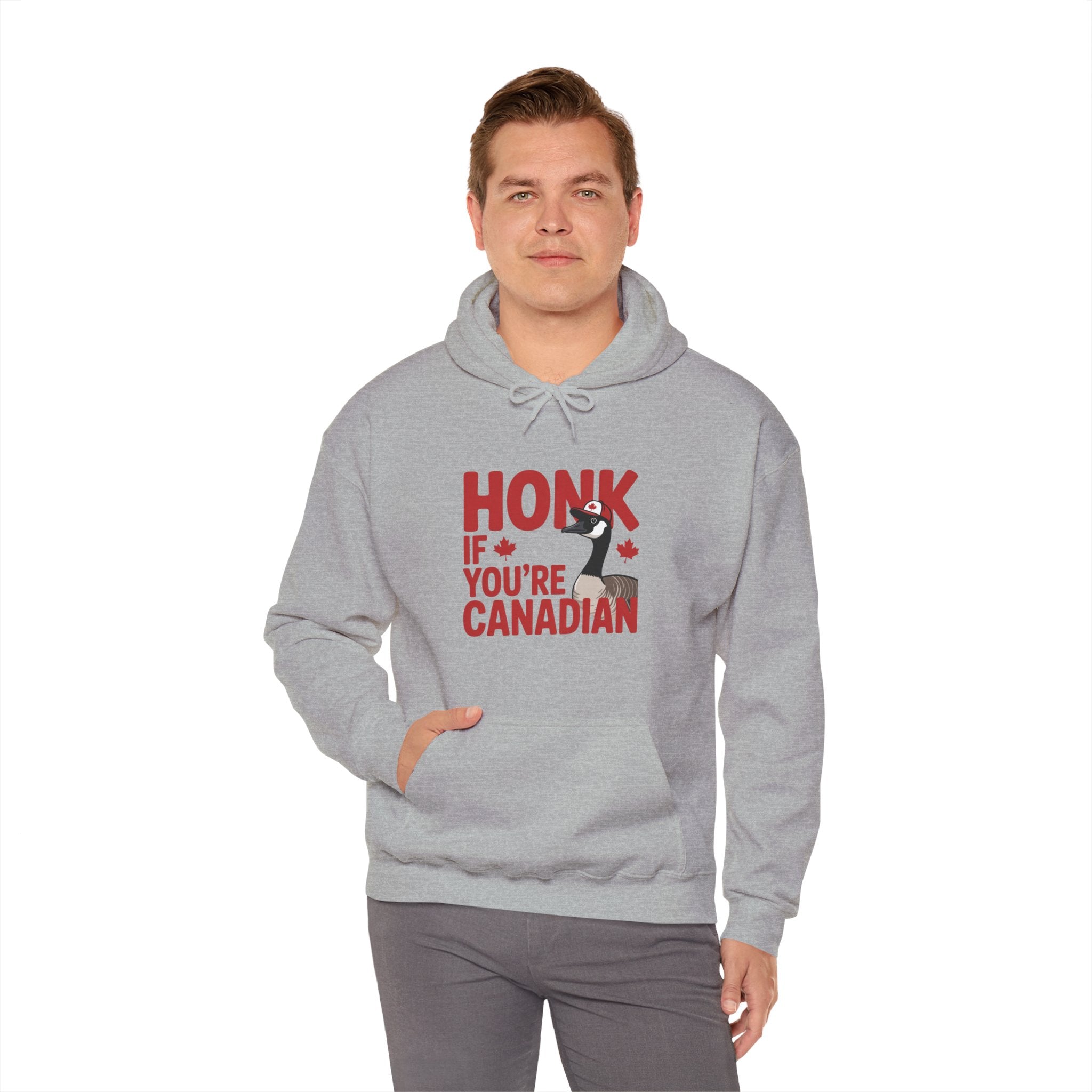 Hoodie - "Honk If You're Canadian" Maple Goose Canada Pride Sweatshirt