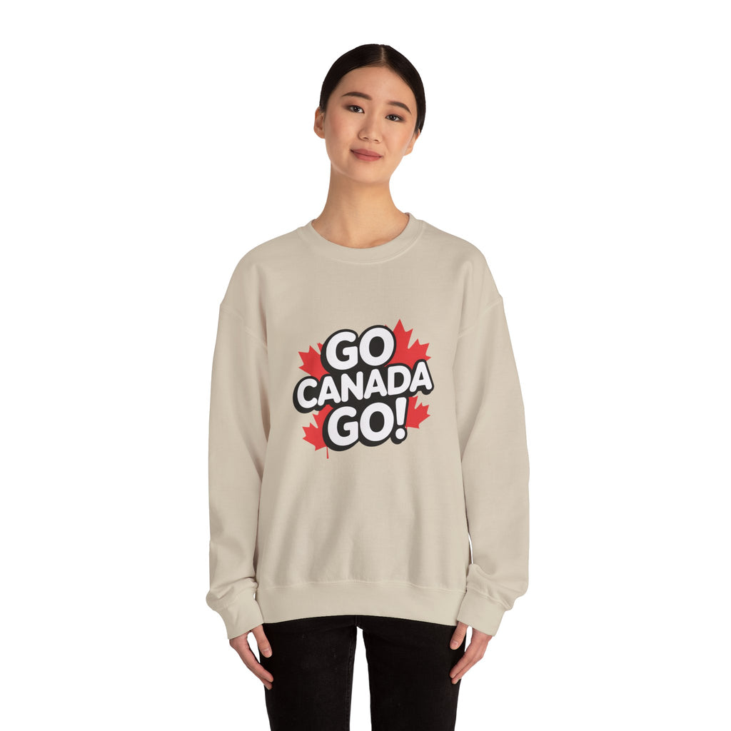 Go Canada Go! Crewneck Sweatshirt — Canadian Pride Maple Leaf Pullover