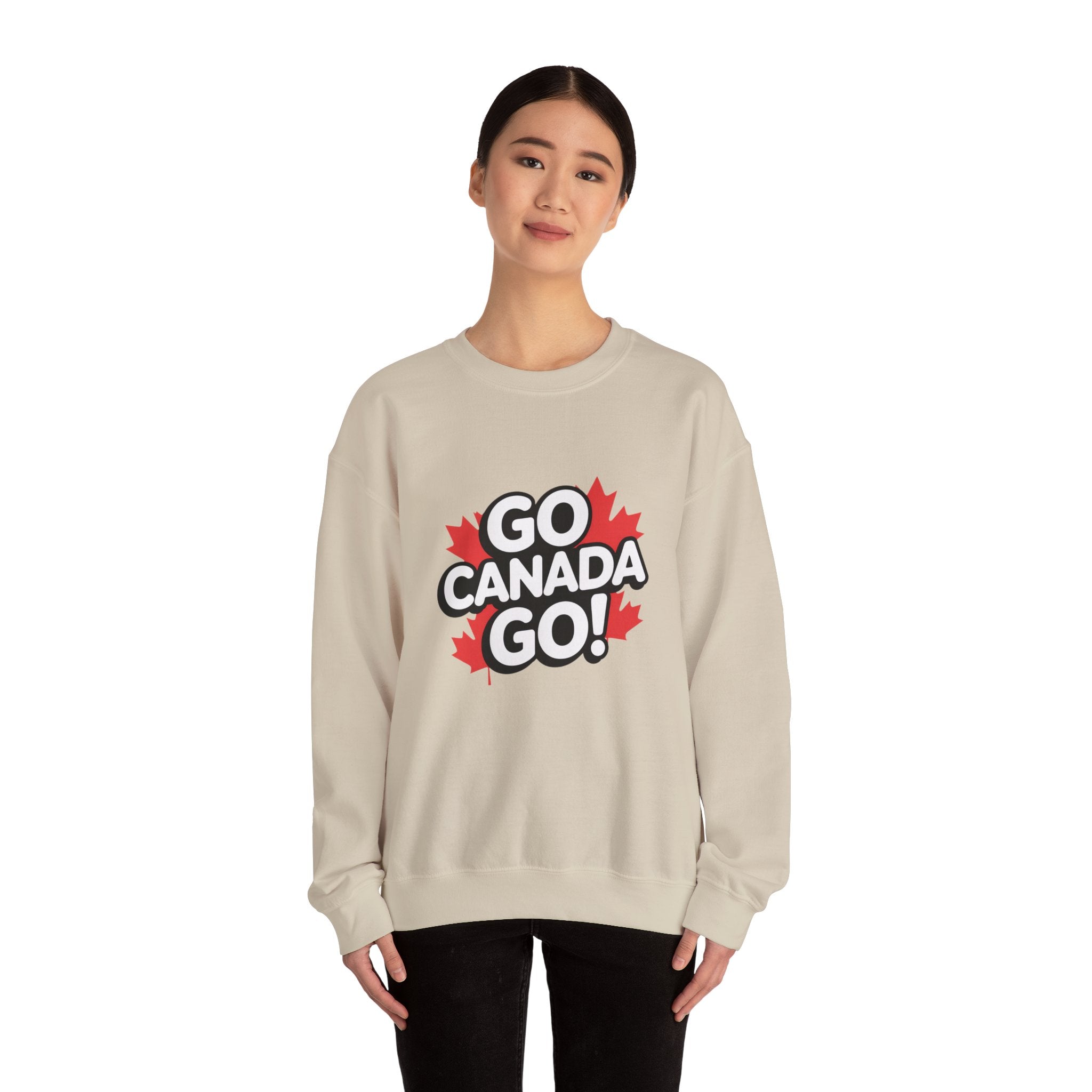 Go Canada Go! Crewneck Sweatshirt — Canadian Pride Maple Leaf Pullover