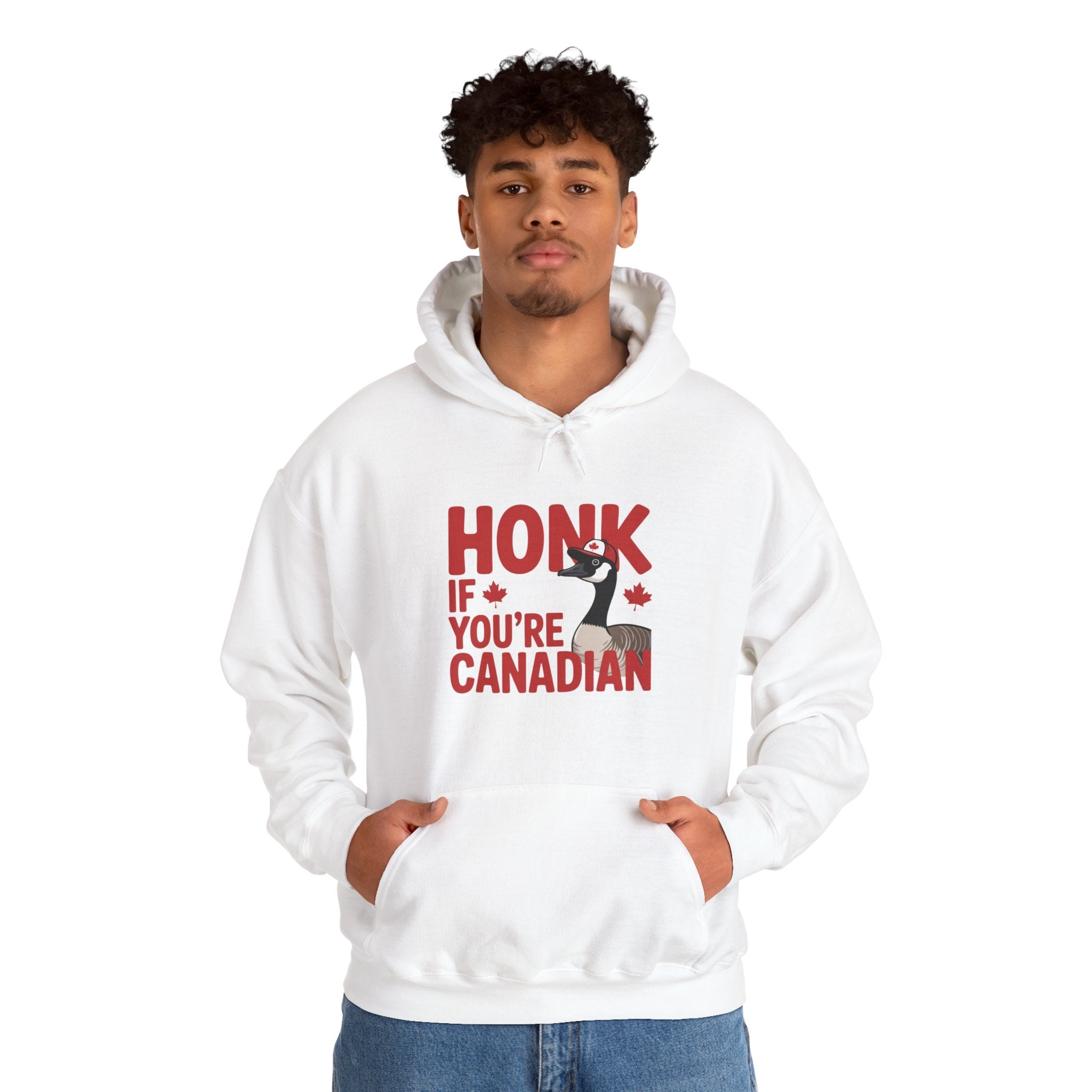 Hoodie - "Honk If You're Canadian" Maple Goose Canada Pride Sweatshirt
