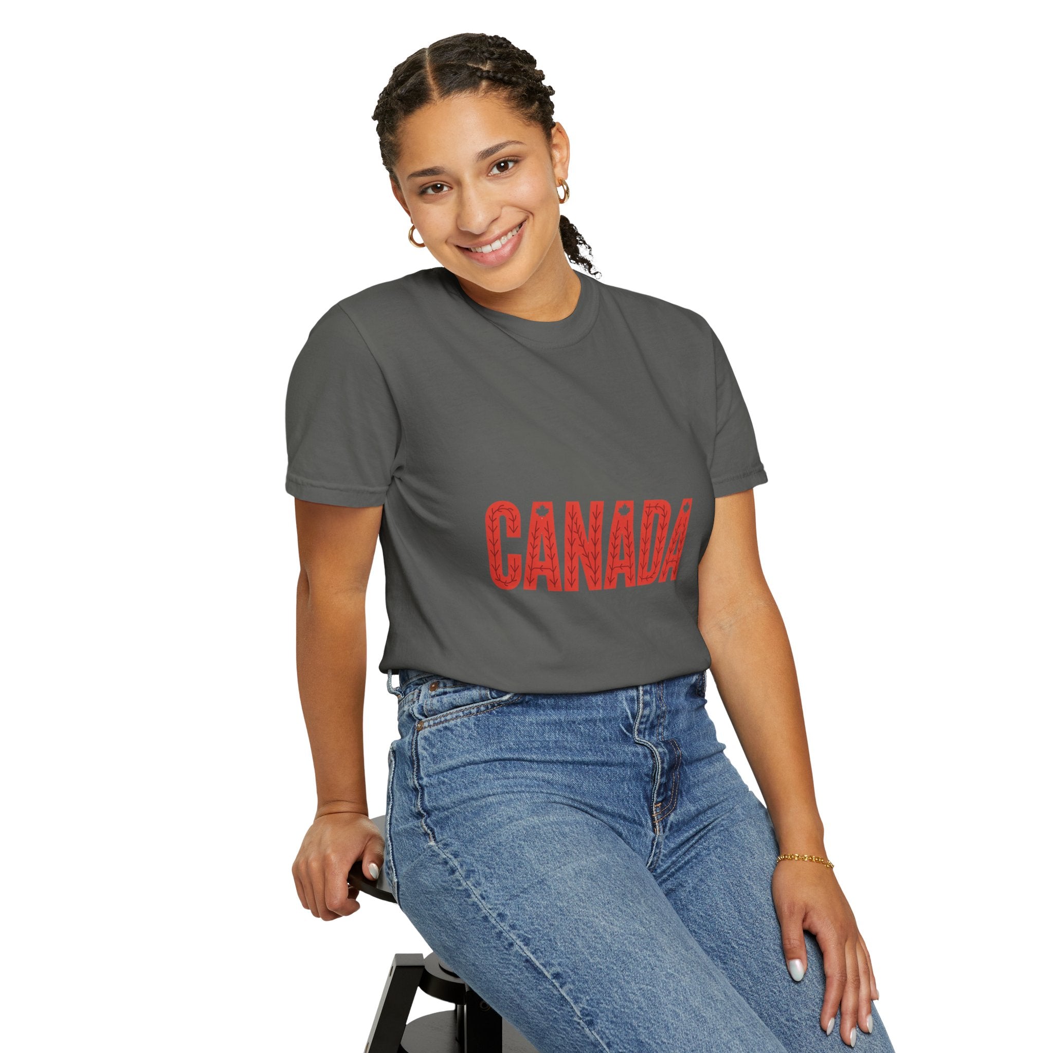 Canada Vintage-Style Graphic T-Shirt — Distressed Maple Lettering