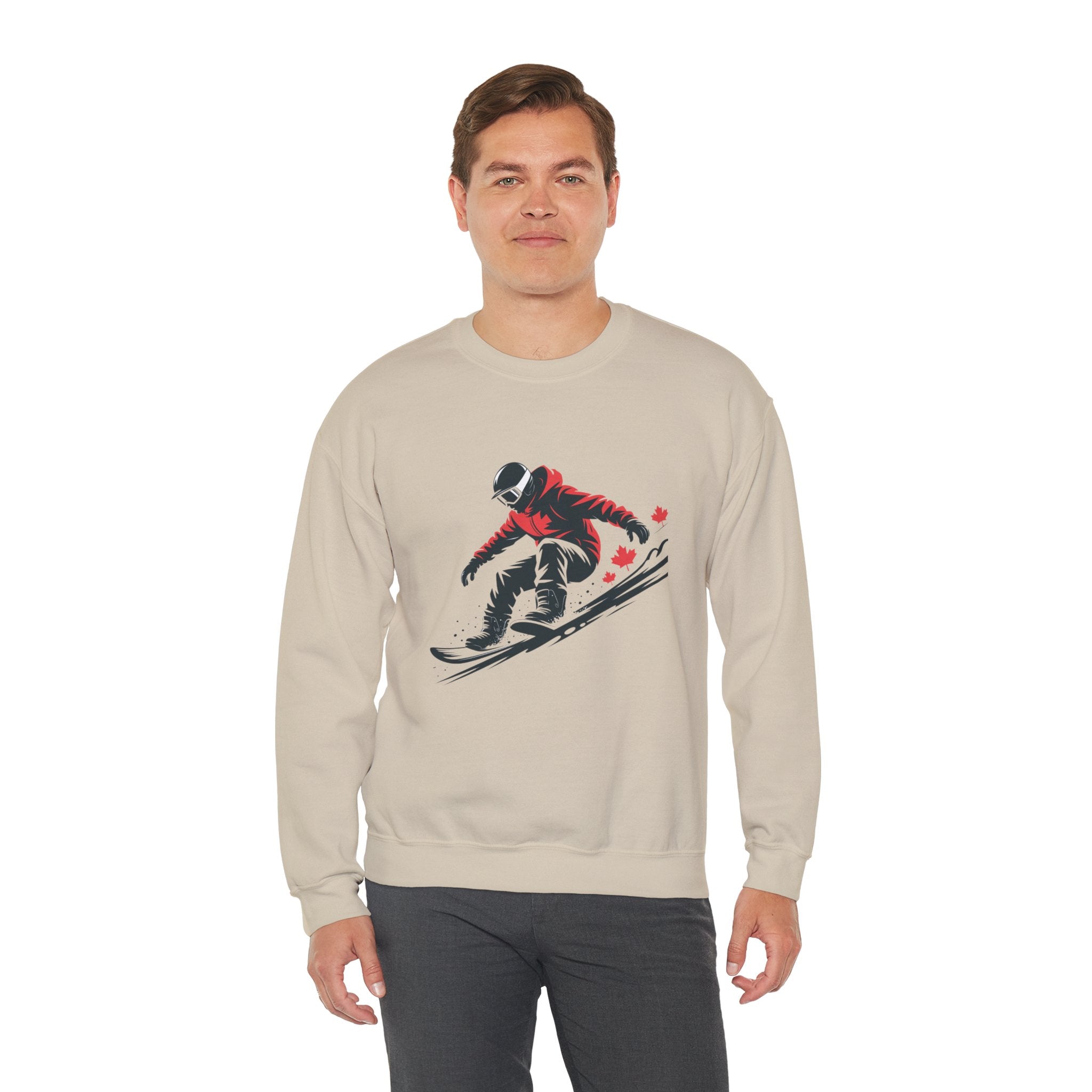 Snowboarder Graphic Sweatshirt – Red Jacket Winter Snowboarding Crewneck