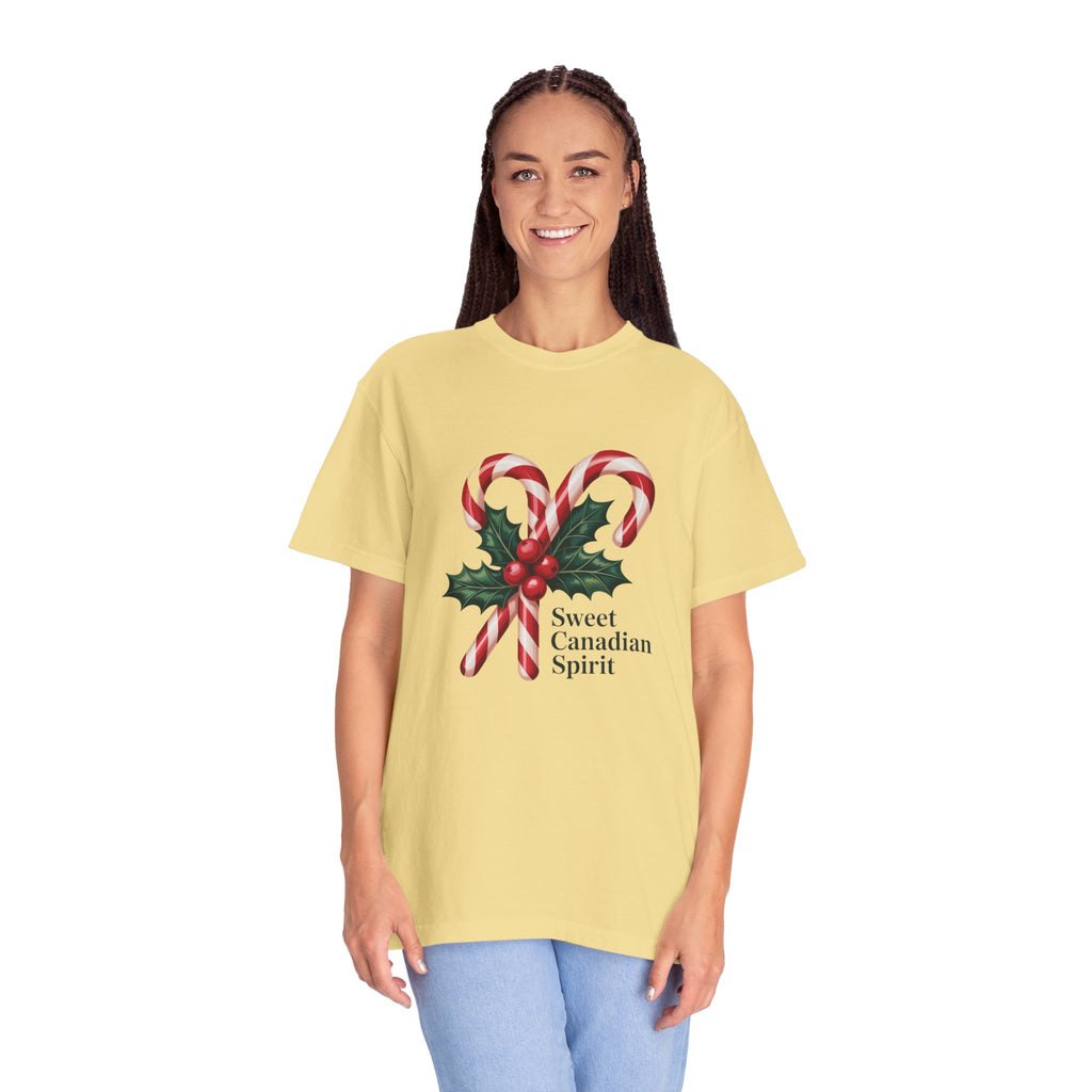 "Sweet Canadian Spirit" - Candy Cane Holiday T Shirt