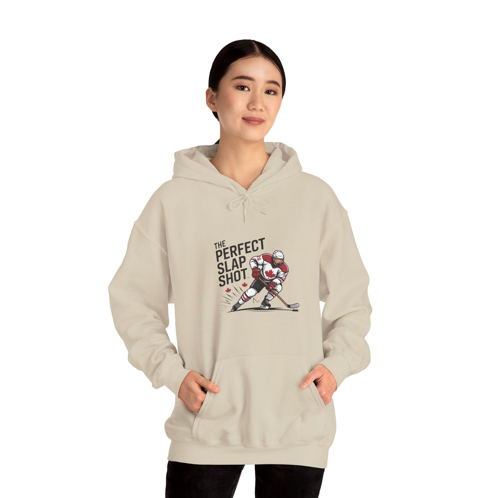Hockey Slapshot Hoodie – "The Perfect Slap Shot" Graphic Hooded Sweatshirt