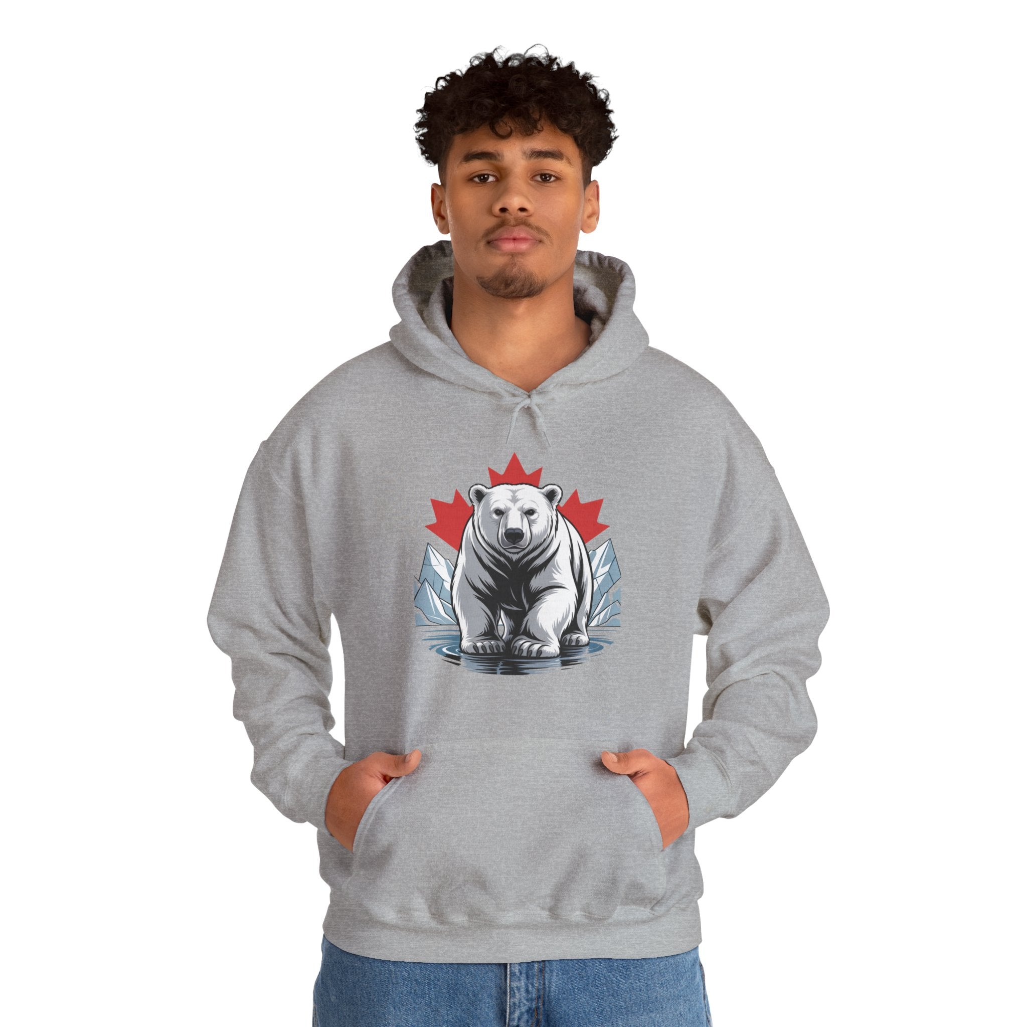 Polar Bear Maple Hoodie – Canadian Pride Winter Pullover