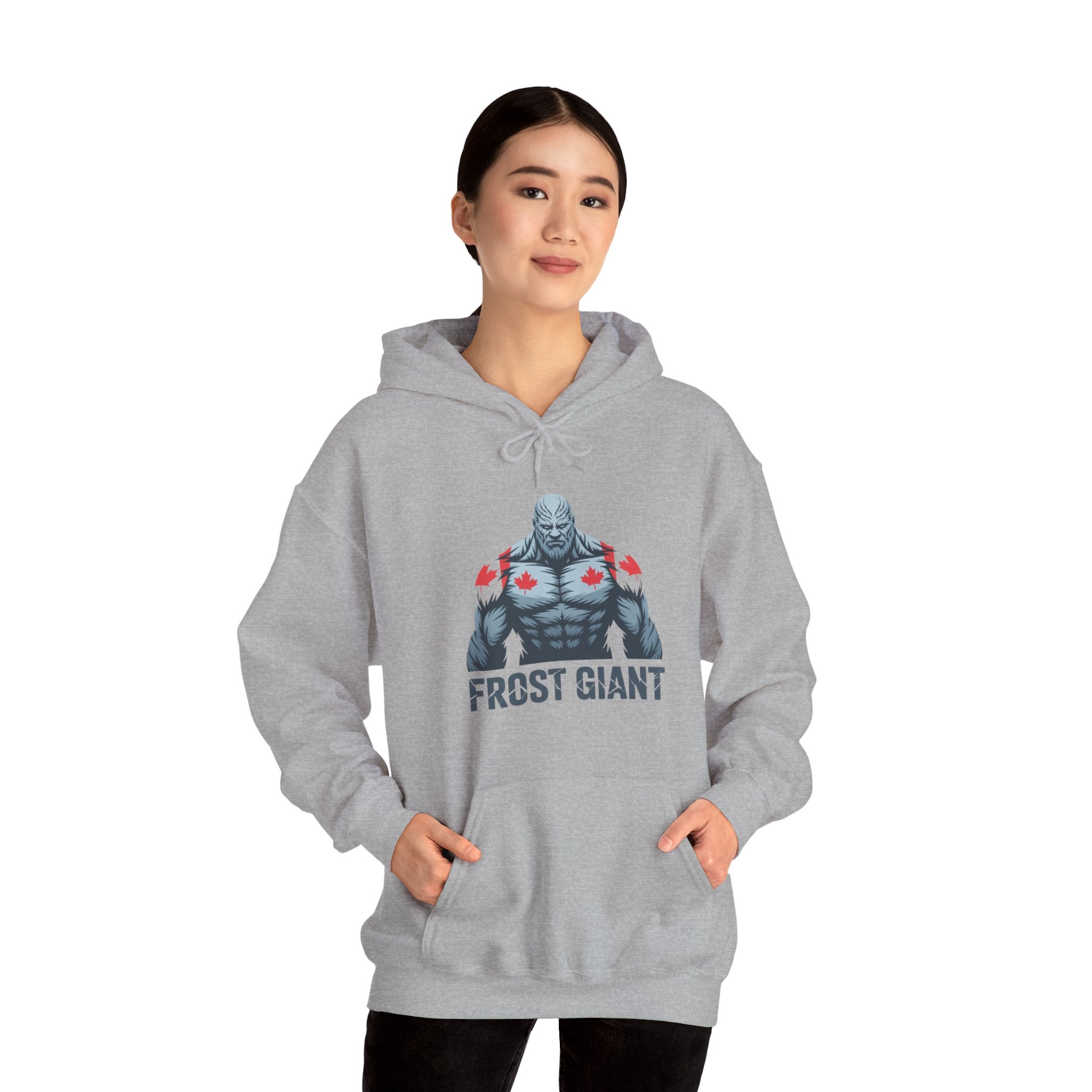Frost Giant Hoodie — Canadian Maple Chest Winter Monster Sweatshirt