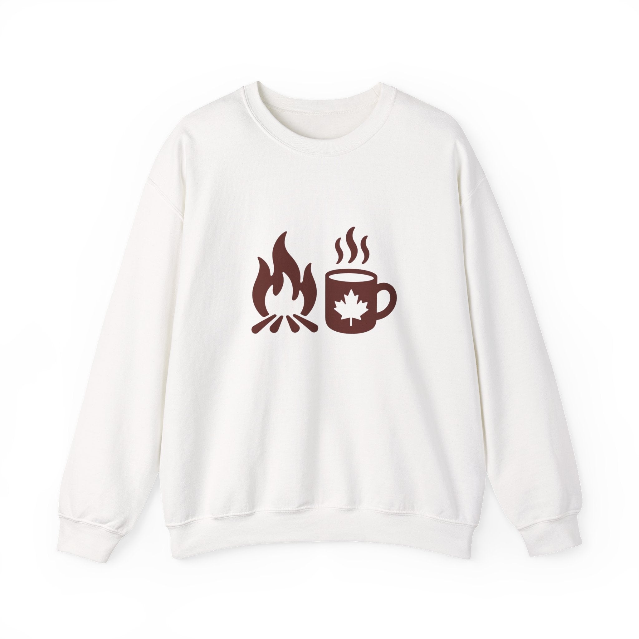 Campfire & Coffee Crewneck Sweatshirt — Cozy Camping Coffee Sweatshirt