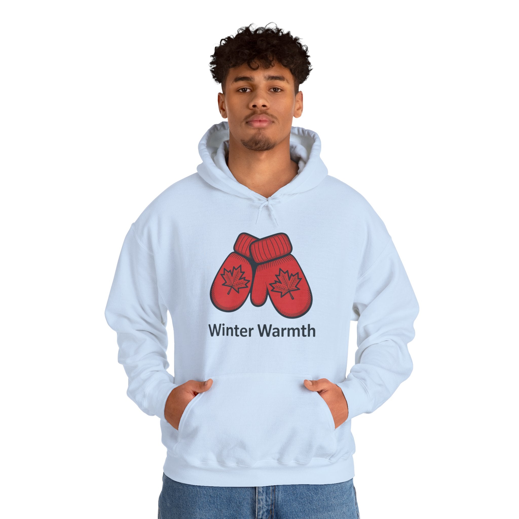 Winter Warmth Hoodie — Red Maple Mittens Cozy Winter Sweatshirt