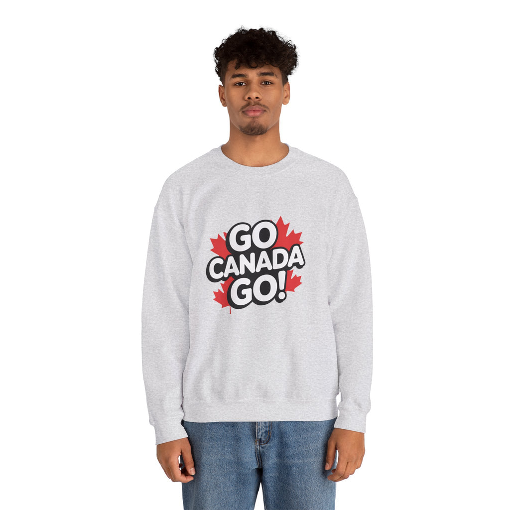 Go Canada Go! Crewneck Sweatshirt — Canadian Pride Maple Leaf Pullover