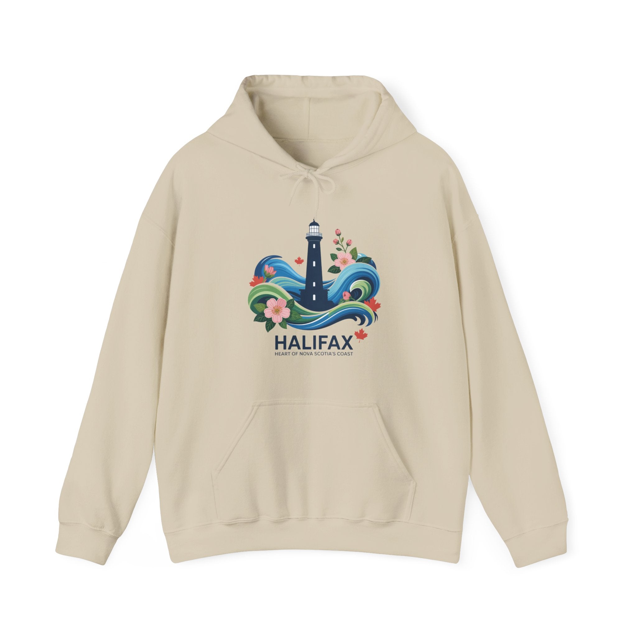 Halifax Lighthouse Hoodie — Coastal Floral Nova Scotia Sweatshirt