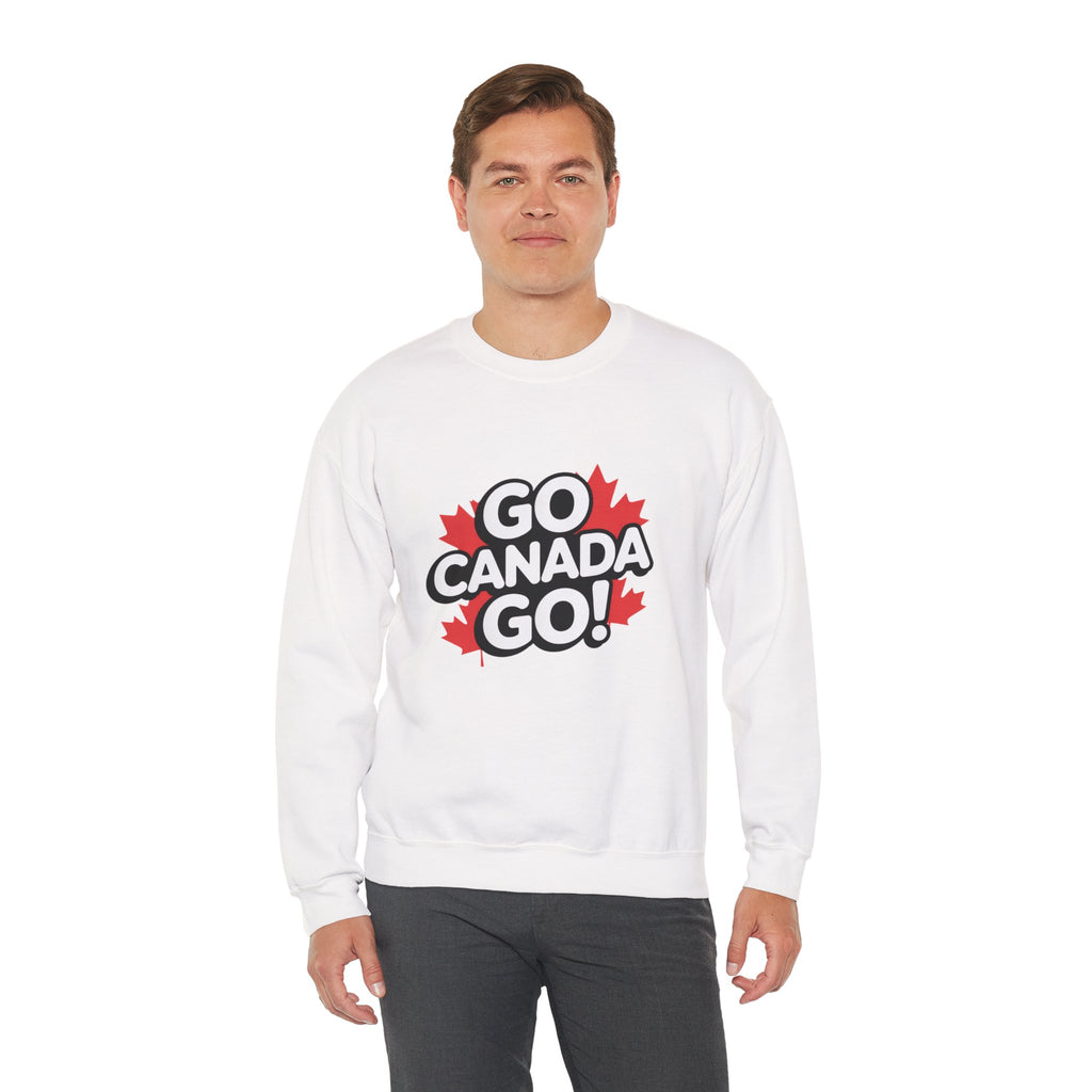 Go Canada Go! Crewneck Sweatshirt — Canadian Pride Maple Leaf Pullover