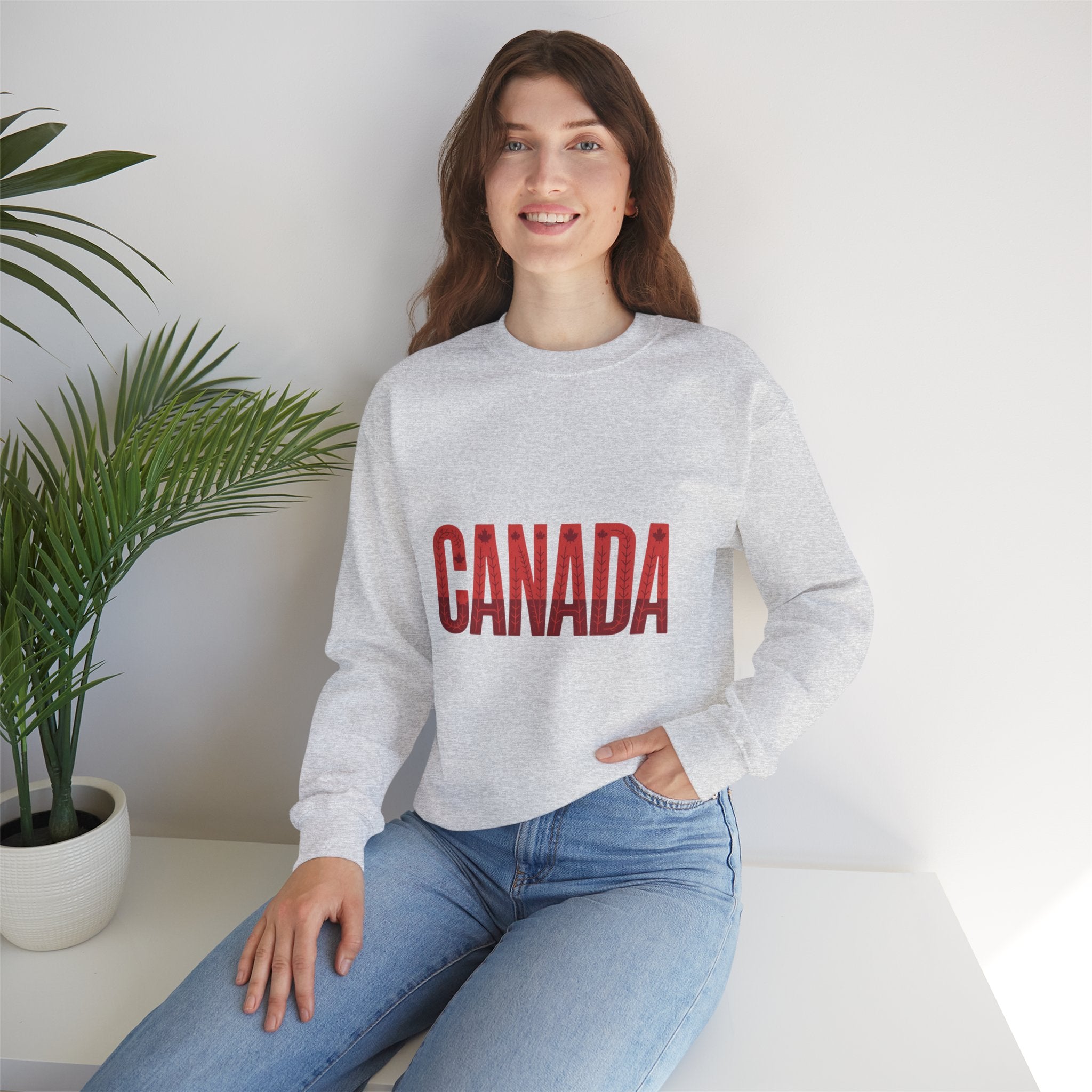 Canada Crewneck Sweatshirt – Bold Red Vintage Text