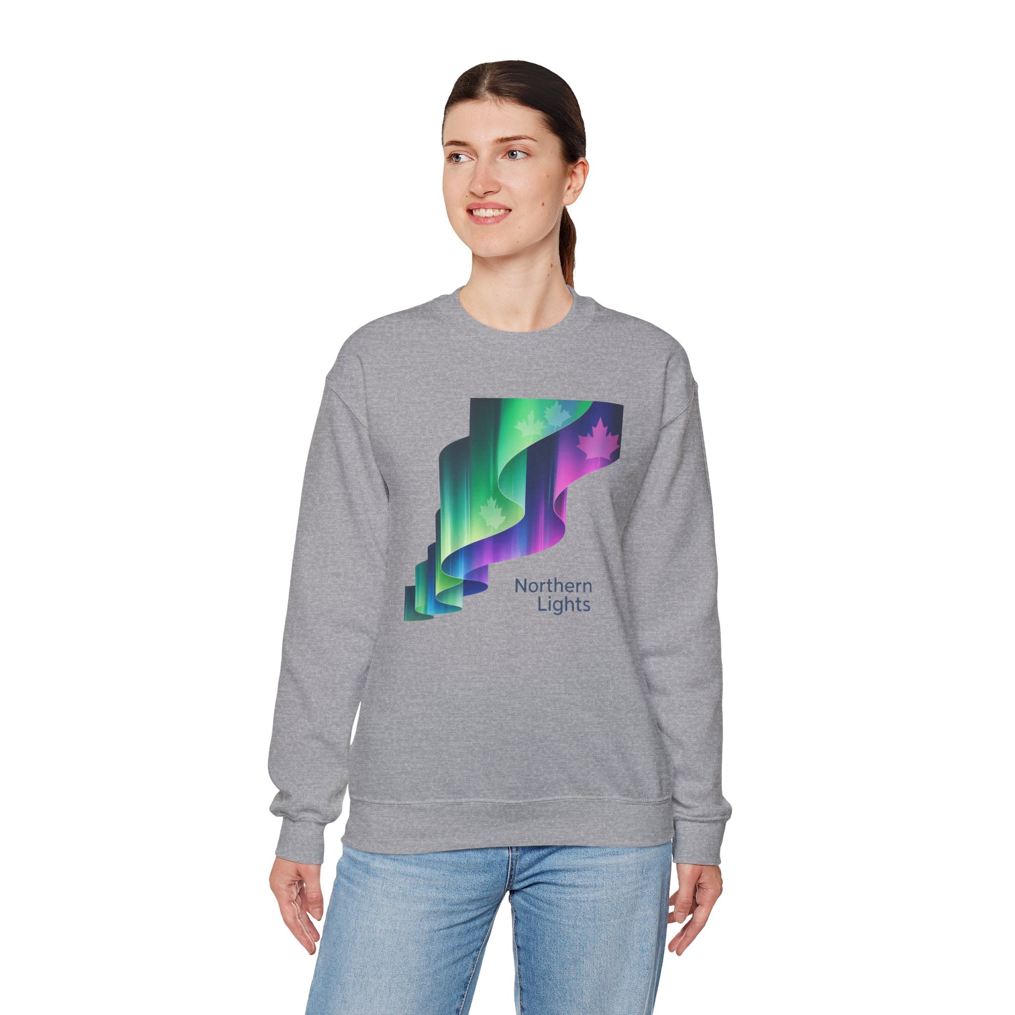 Northern Lights Crewneck Sweatshirt — Aurora Graphic Pullover