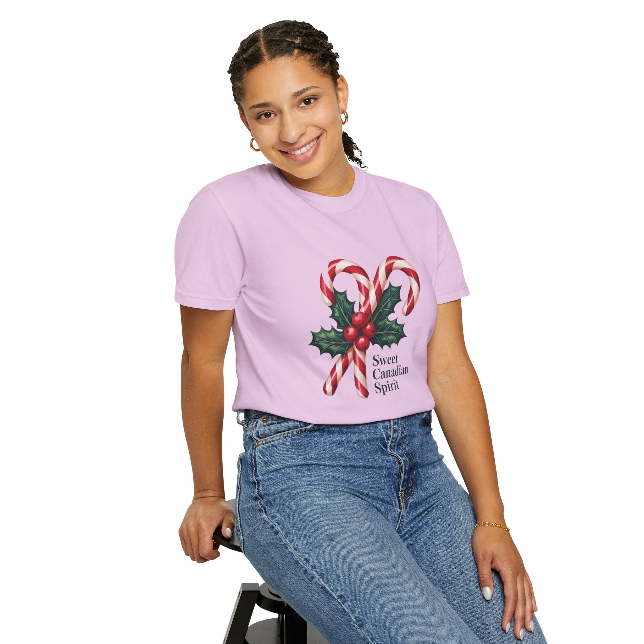 "Sweet Canadian Spirit" - Candy Cane Holiday T Shirt