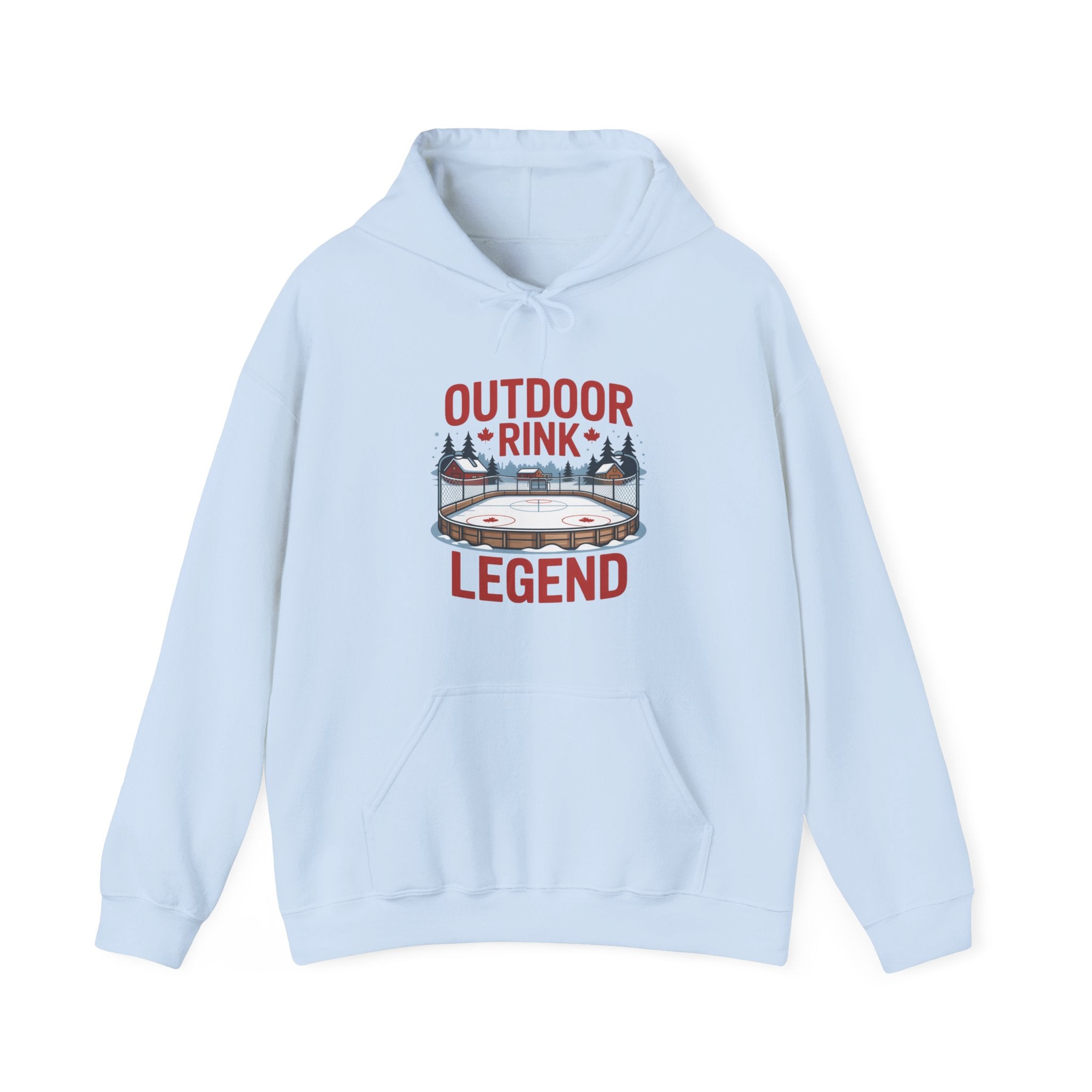 Outdoor Rink Legend Hoodie — Vintage Ice Skating Graphic Pullover