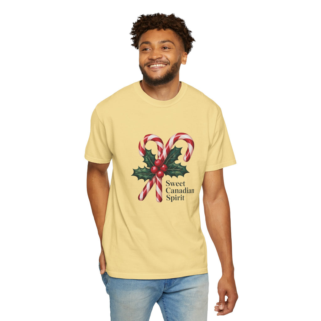 "Sweet Canadian Spirit" - Candy Cane Holiday T Shirt