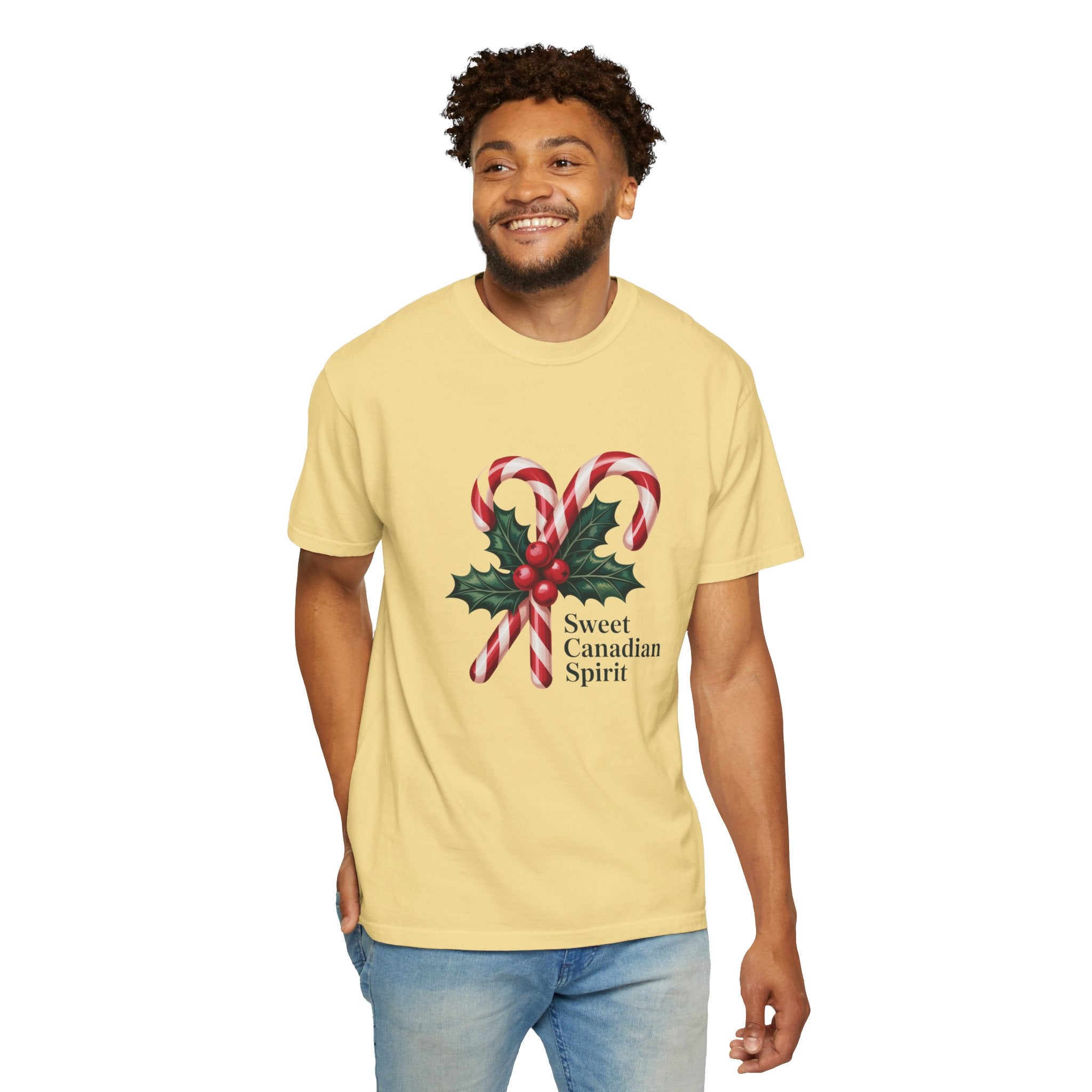 "Sweet Canadian Spirit" - Candy Cane Holiday T Shirt