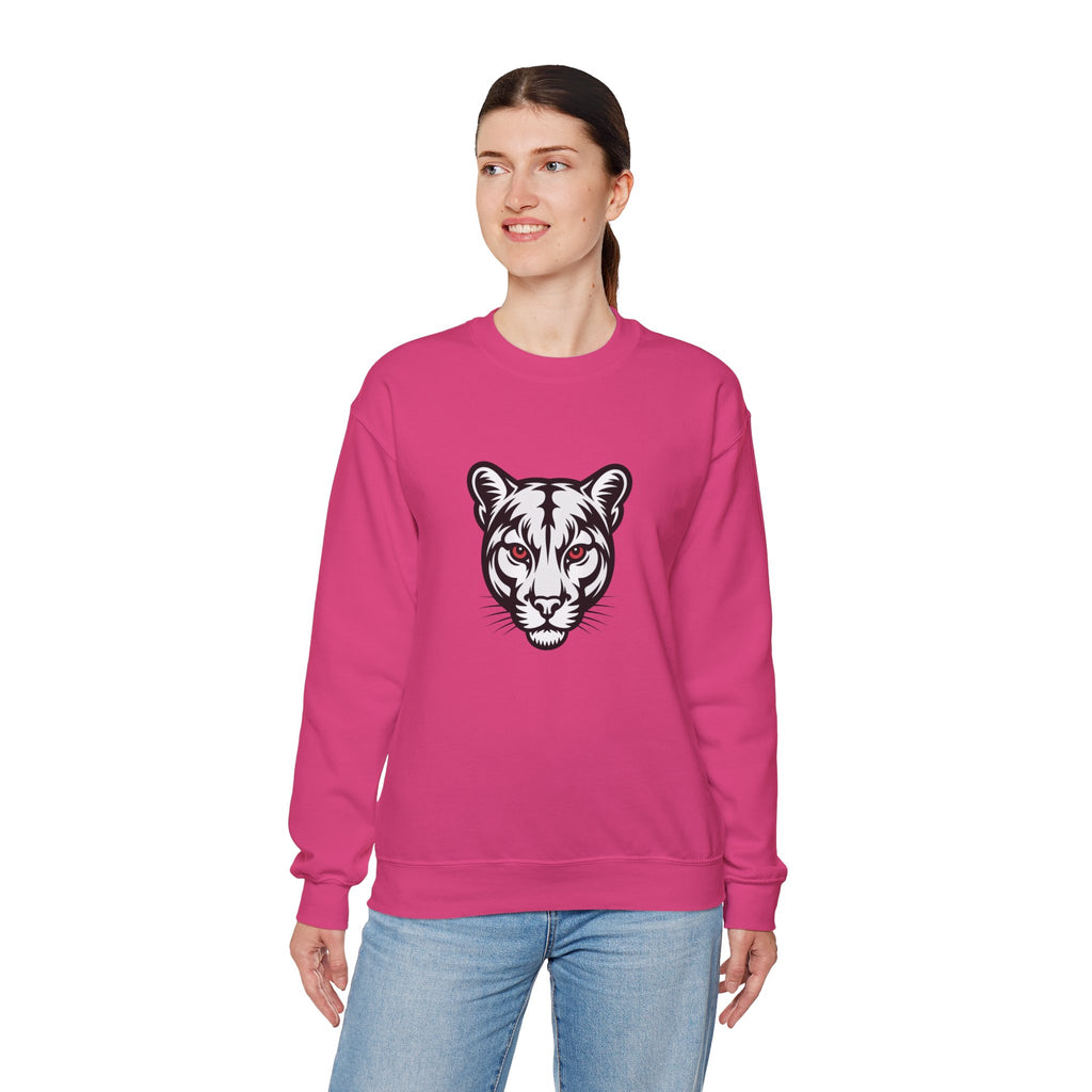 Cougar Face Crewneck Sweatshirt — Minimal Graphic