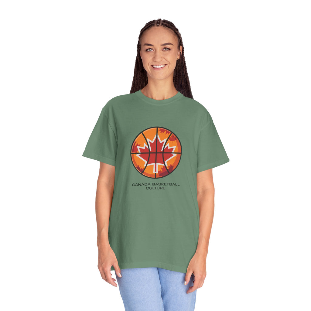 Canada Basketball Culture T-Shirt — Maple Leaf Basketball Graphic Tee