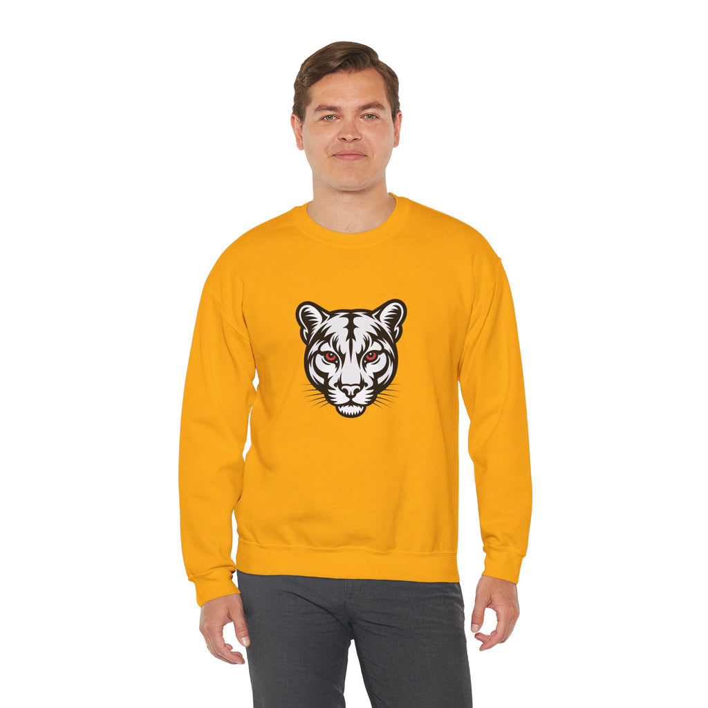 Cougar Face Crewneck Sweatshirt — Minimal Graphic