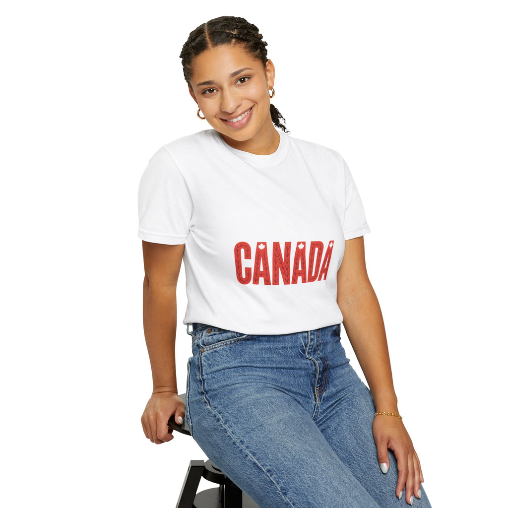 Canada Vintage-Style Graphic T-Shirt — Distressed Maple Lettering