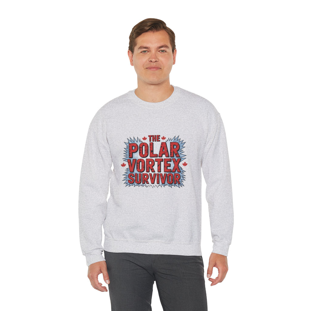Polar Vortex Survivor Sweatshirt — Funny Winter Cold Weather Crewneck
