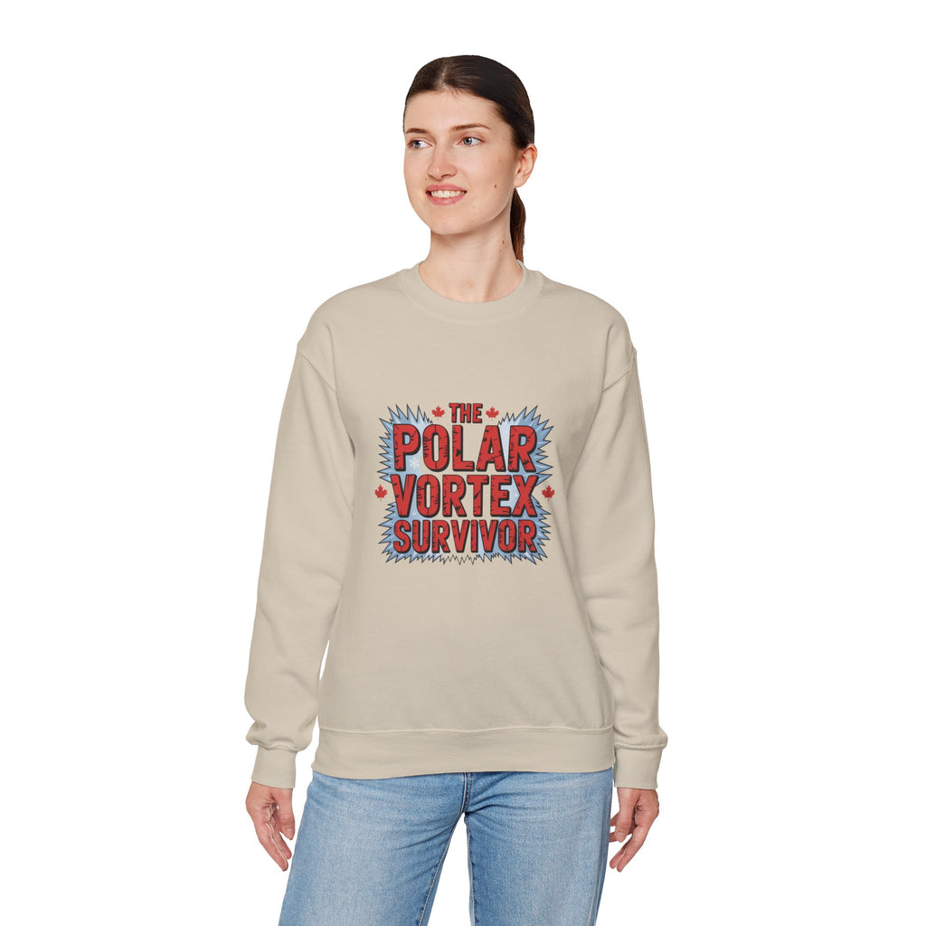 Polar Vortex Survivor Sweatshirt — Funny Winter Cold Weather Crewneck