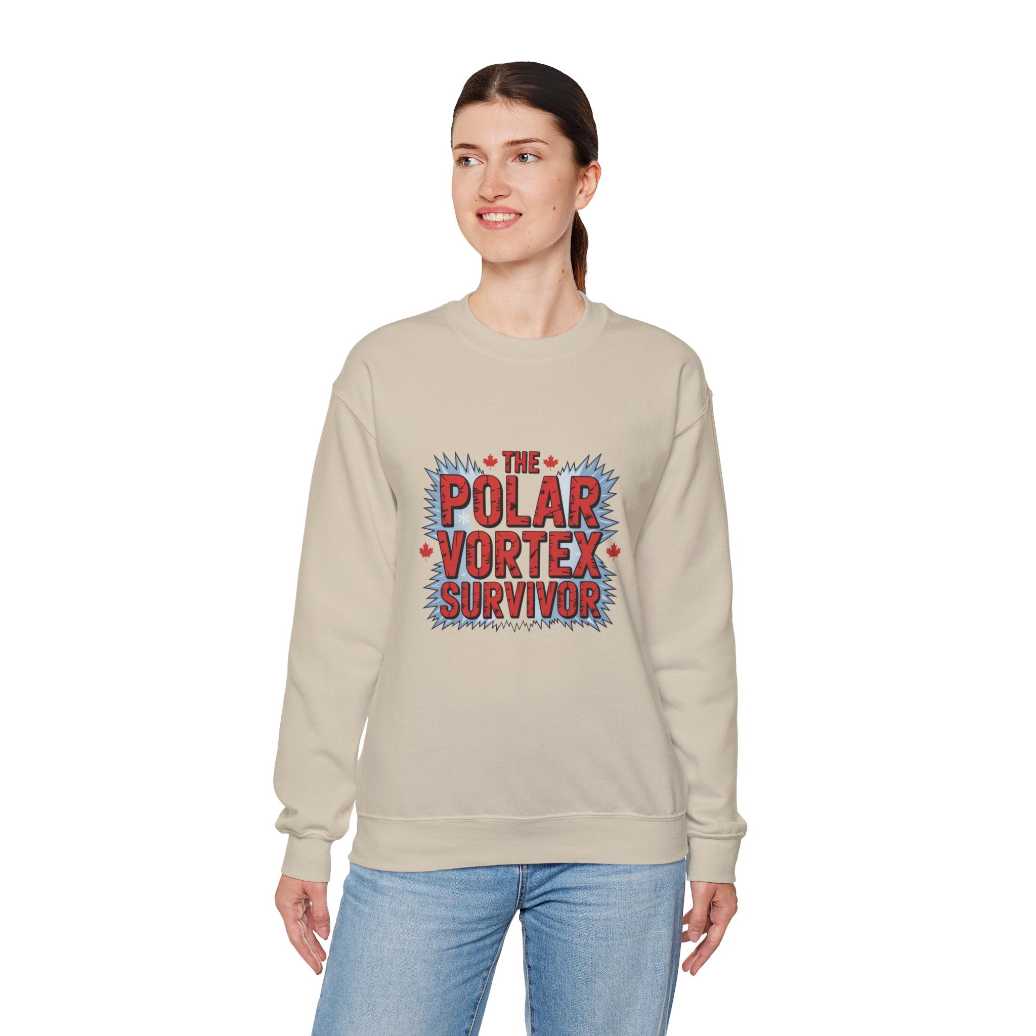 Polar Vortex Survivor Sweatshirt — Funny Winter Cold Weather Crewneck