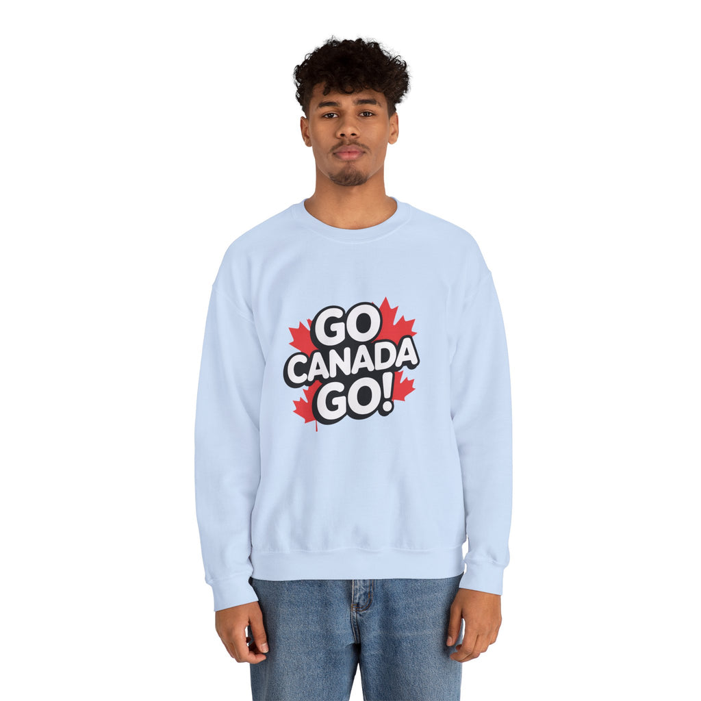 Go Canada Go! Crewneck Sweatshirt — Canadian Pride Maple Leaf Pullover
