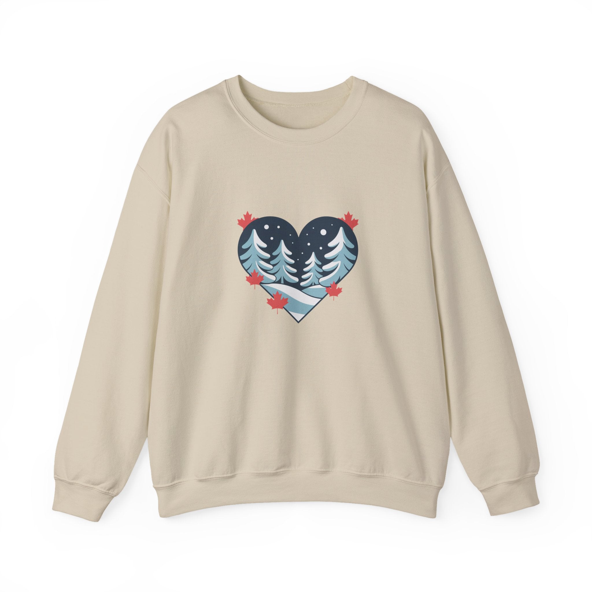 Winter Forest Heart Sweatshirt — Cozy Christmas Crewneck